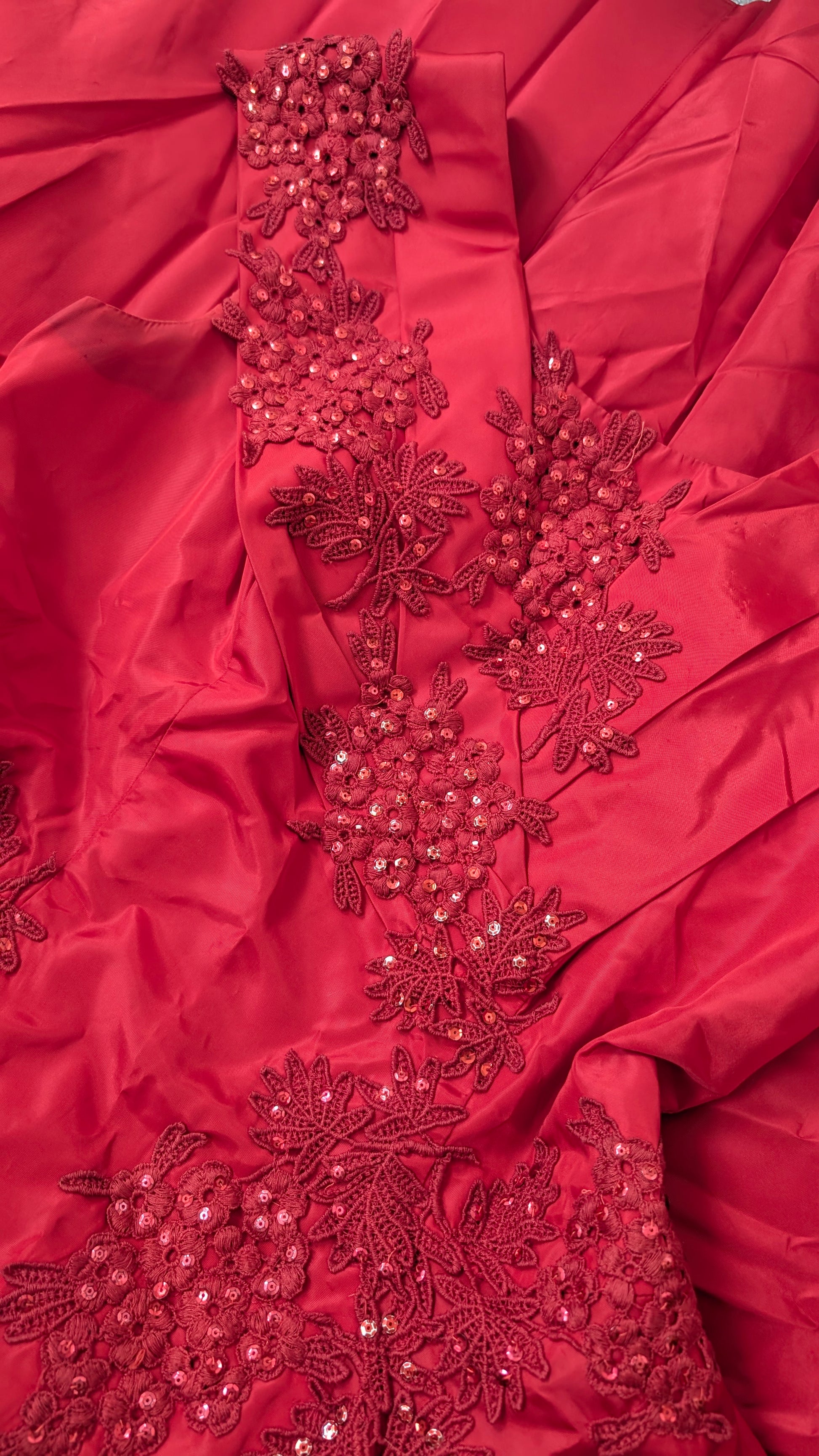 1980s red gown Dress Rad Bonnie's Vintage