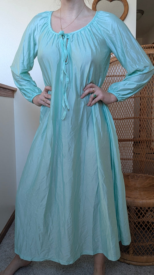 1970s aqua nightgown nightgown Rad Bonnie's Vintage