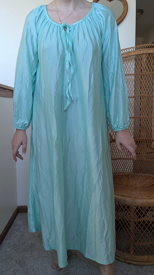 1970s aqua nightgown nightgown Rad Bonnie's Vintage