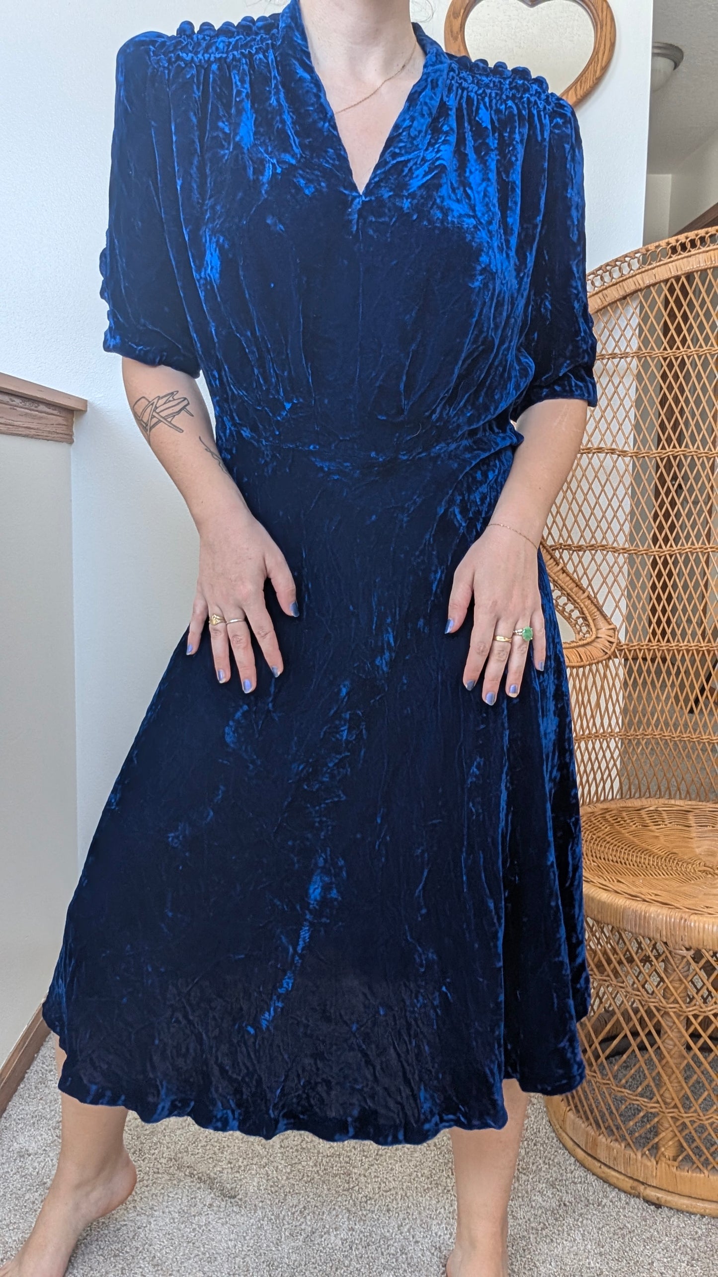 1930s velvet dress