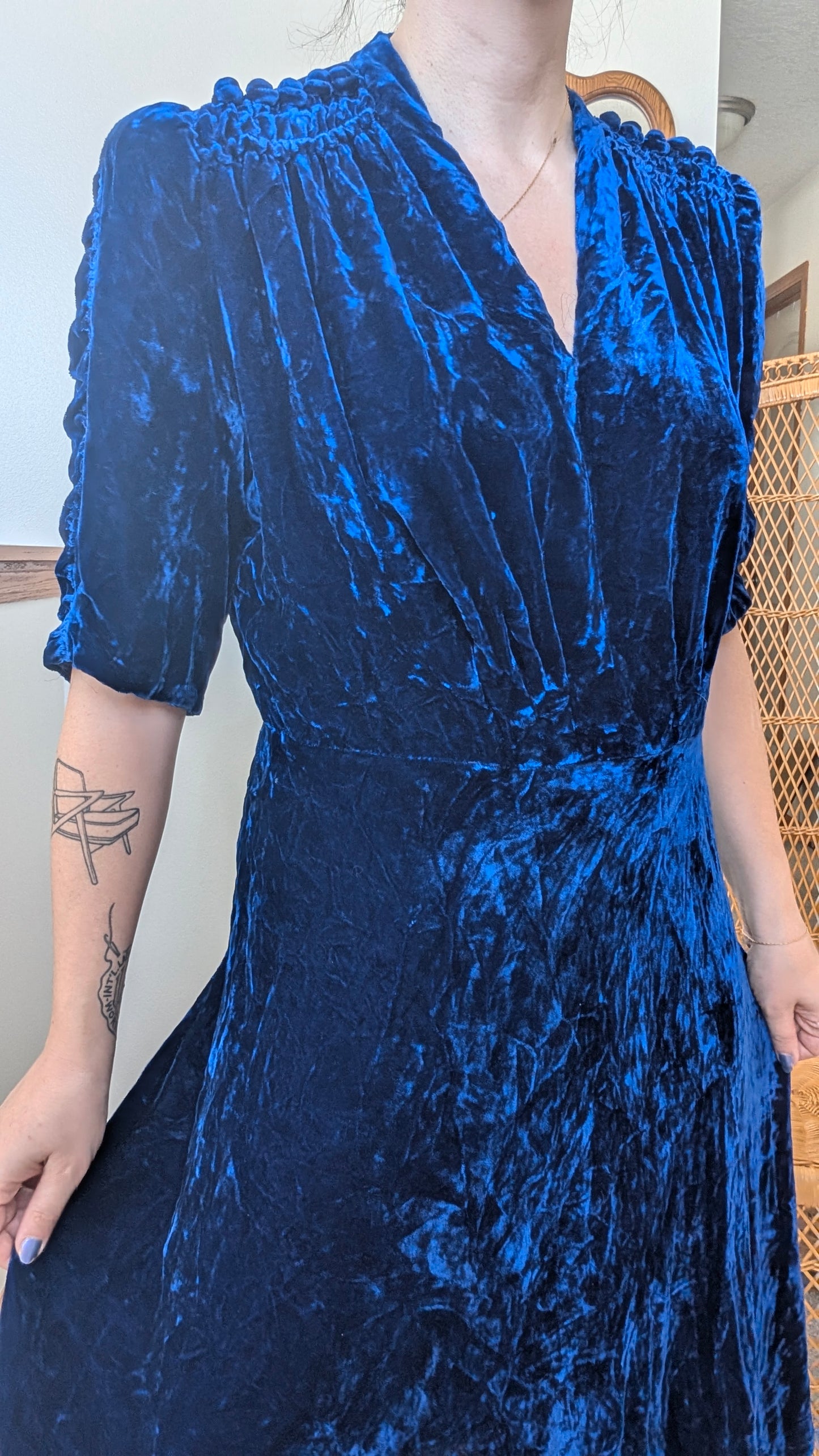 1930s velvet dress