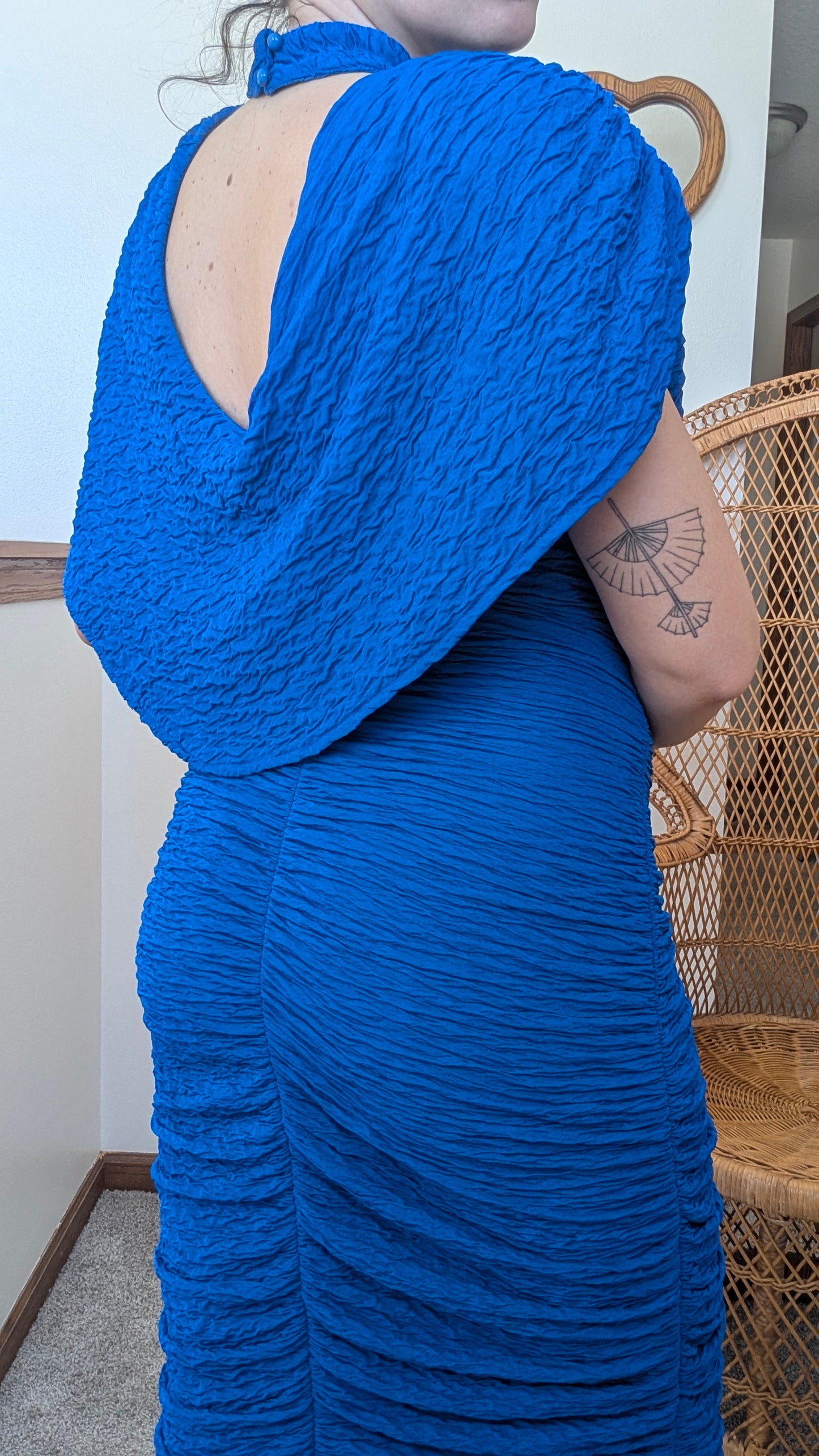 1980s ruched party dress