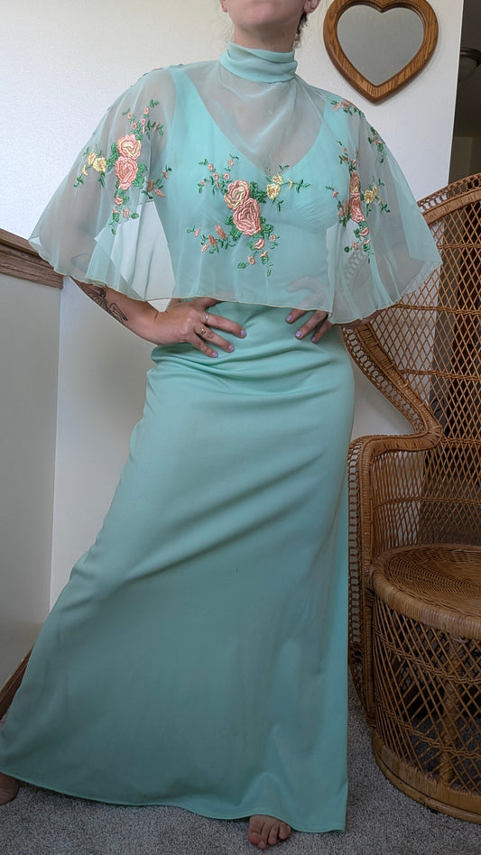 1970s dress & cape set Dress Rad Bonnie's Vintage