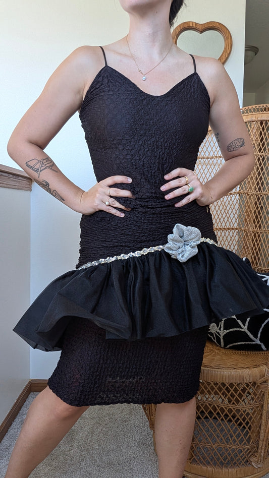 1980s black party dress