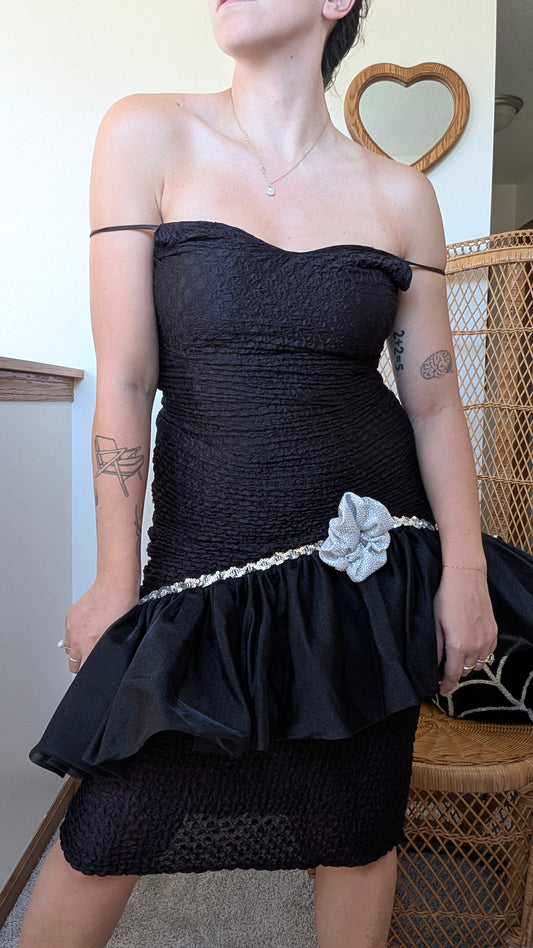 1980s black party dress