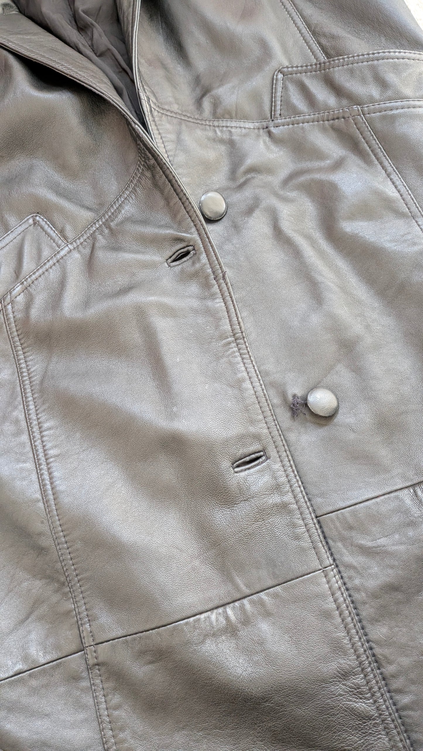 1990s long leather coat Coat Rad Bonnie's Vintage