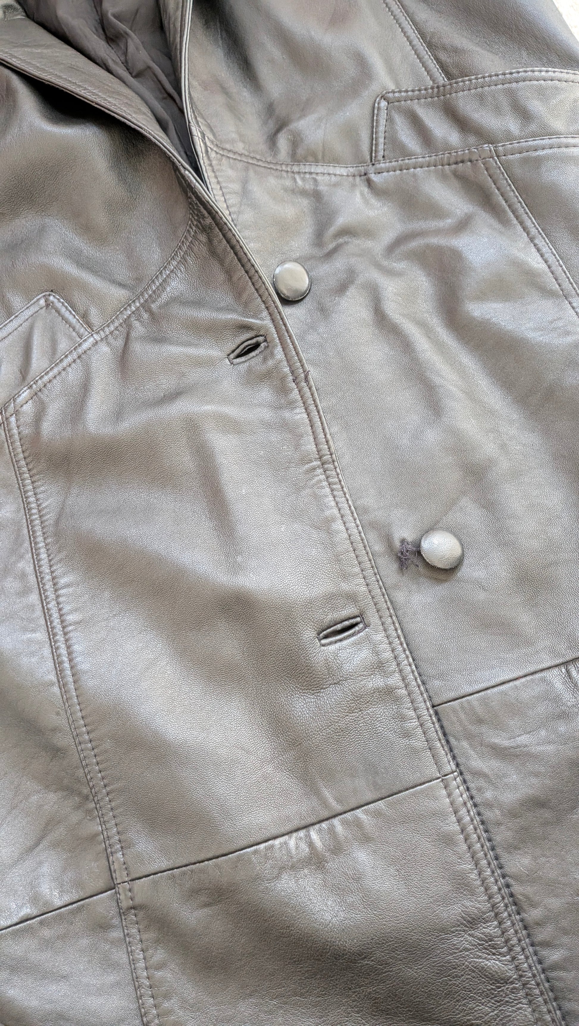 1990s long leather coat Coat Rad Bonnie's Vintage