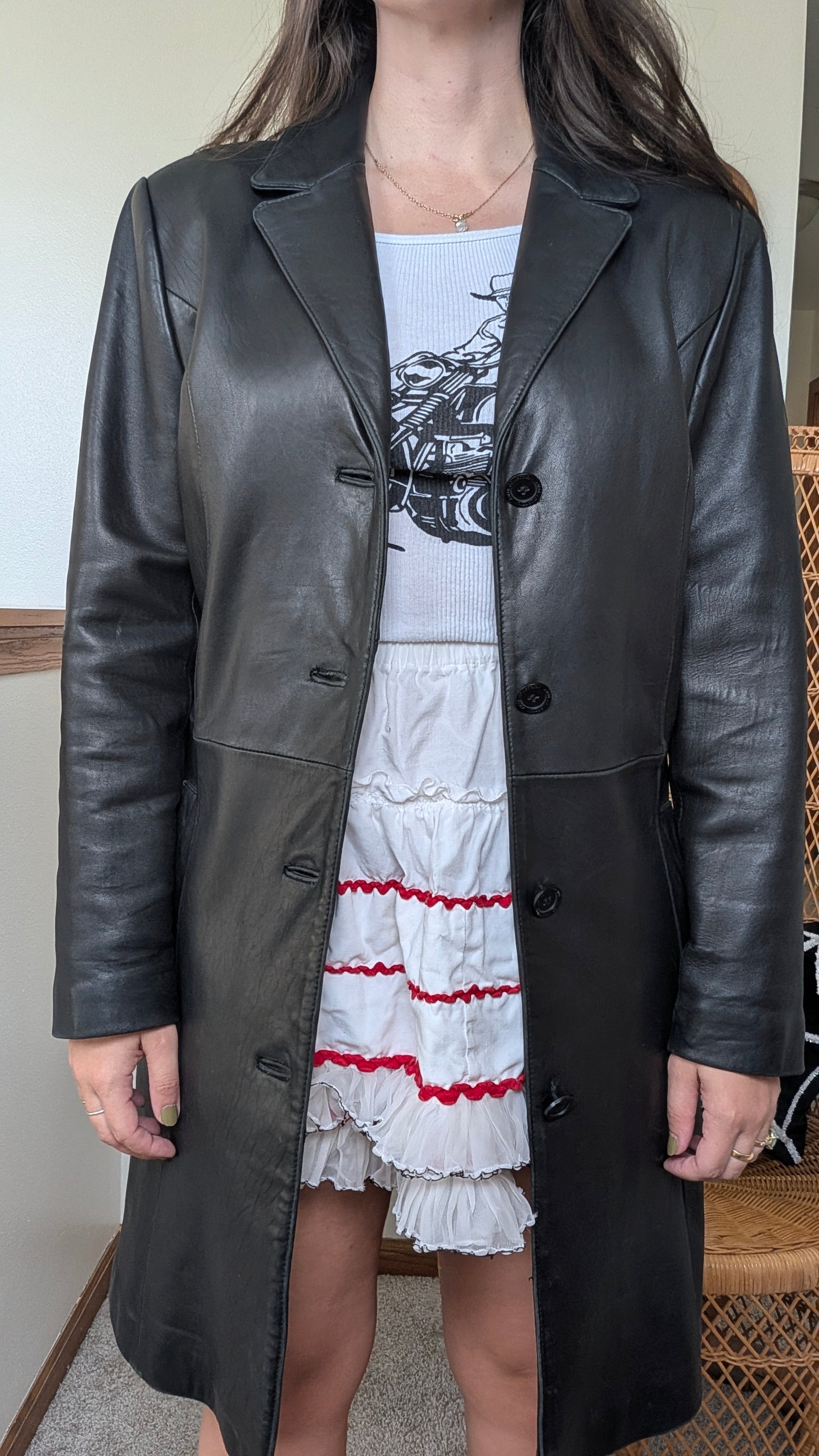 1990s leather jacket Coat Rad Bonnie's Vintage