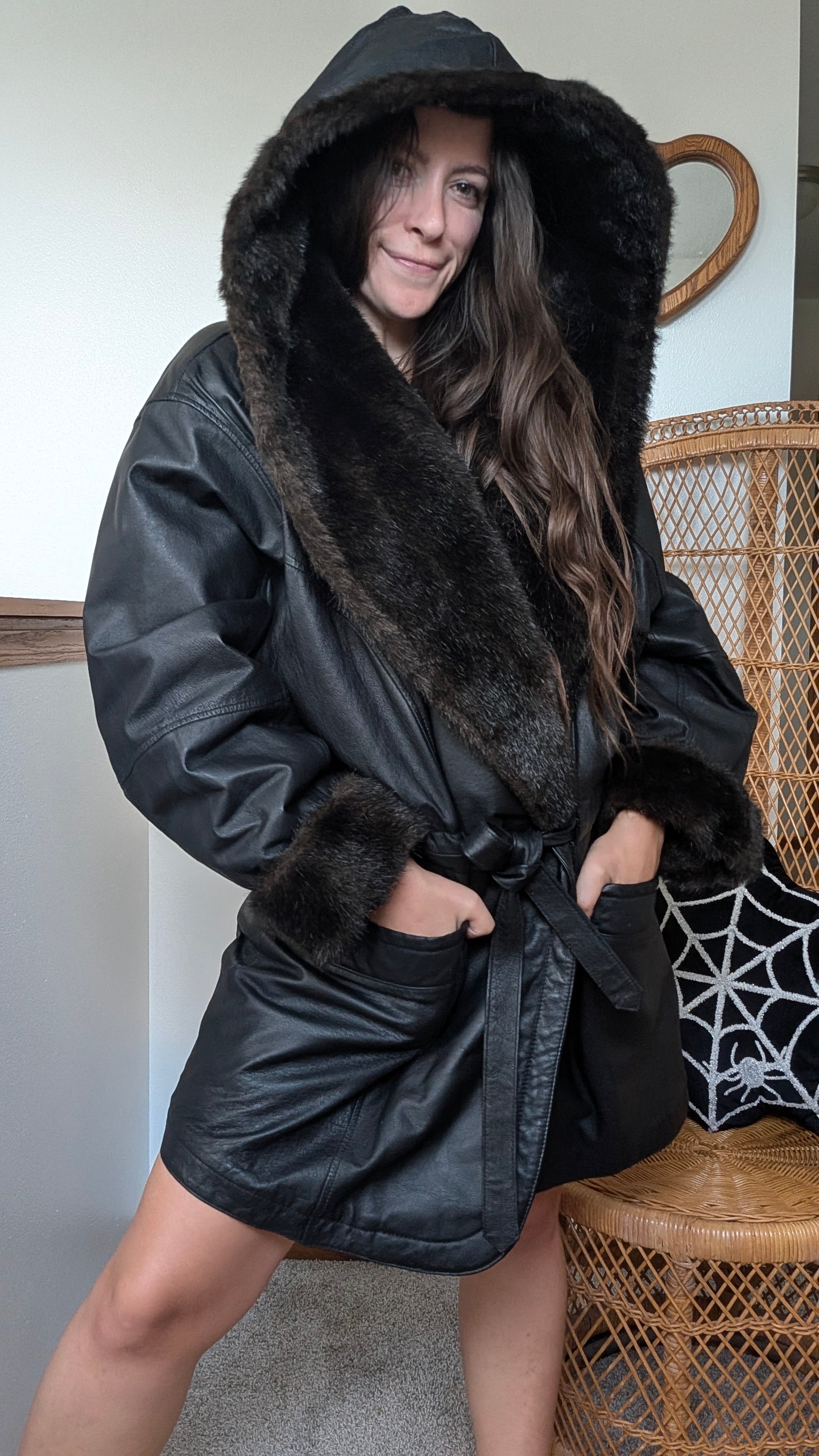 1990s leather coat Coat Rad Bonnie's Vintage