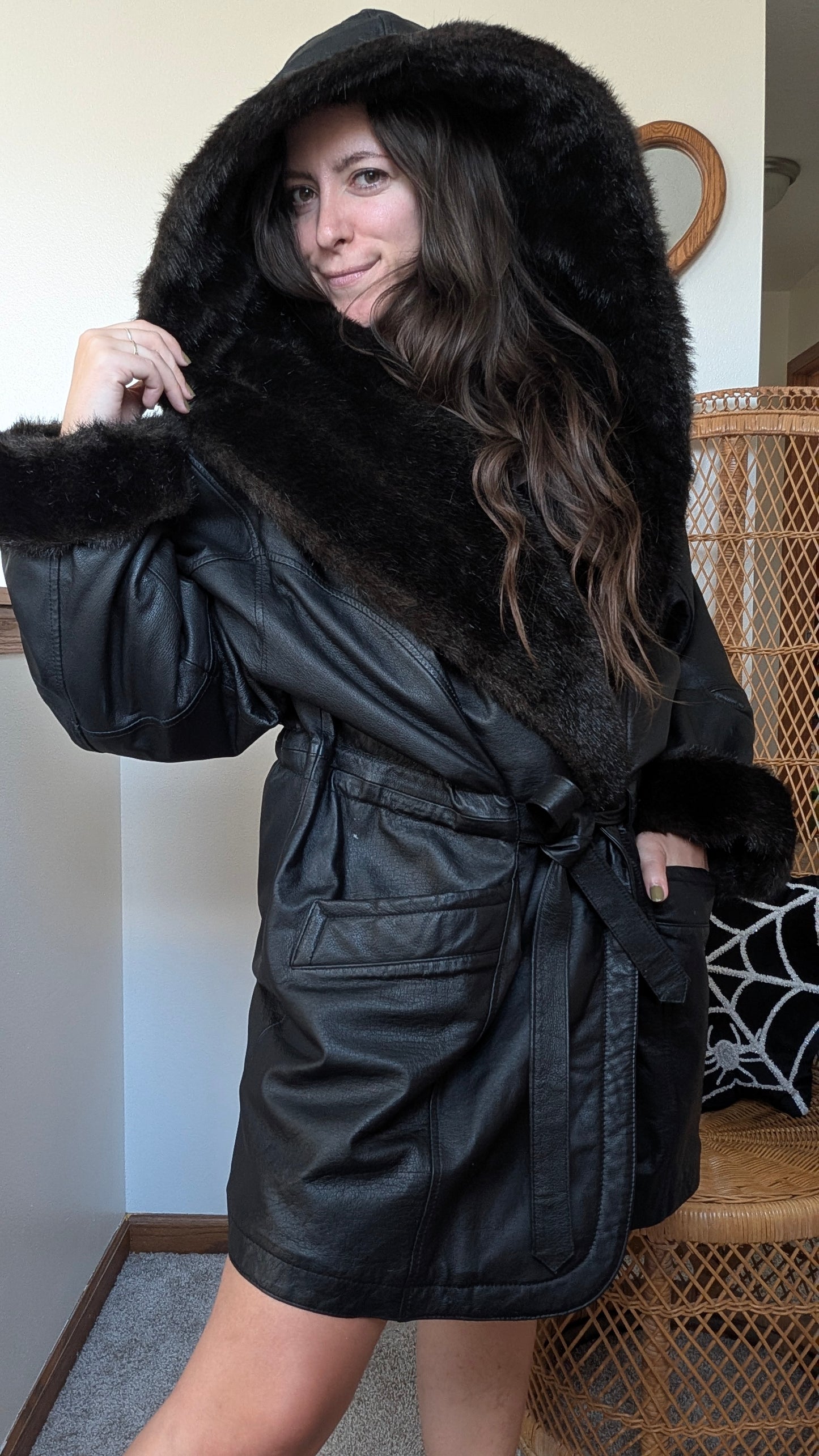 1990s leather coat Coat Rad Bonnie's Vintage