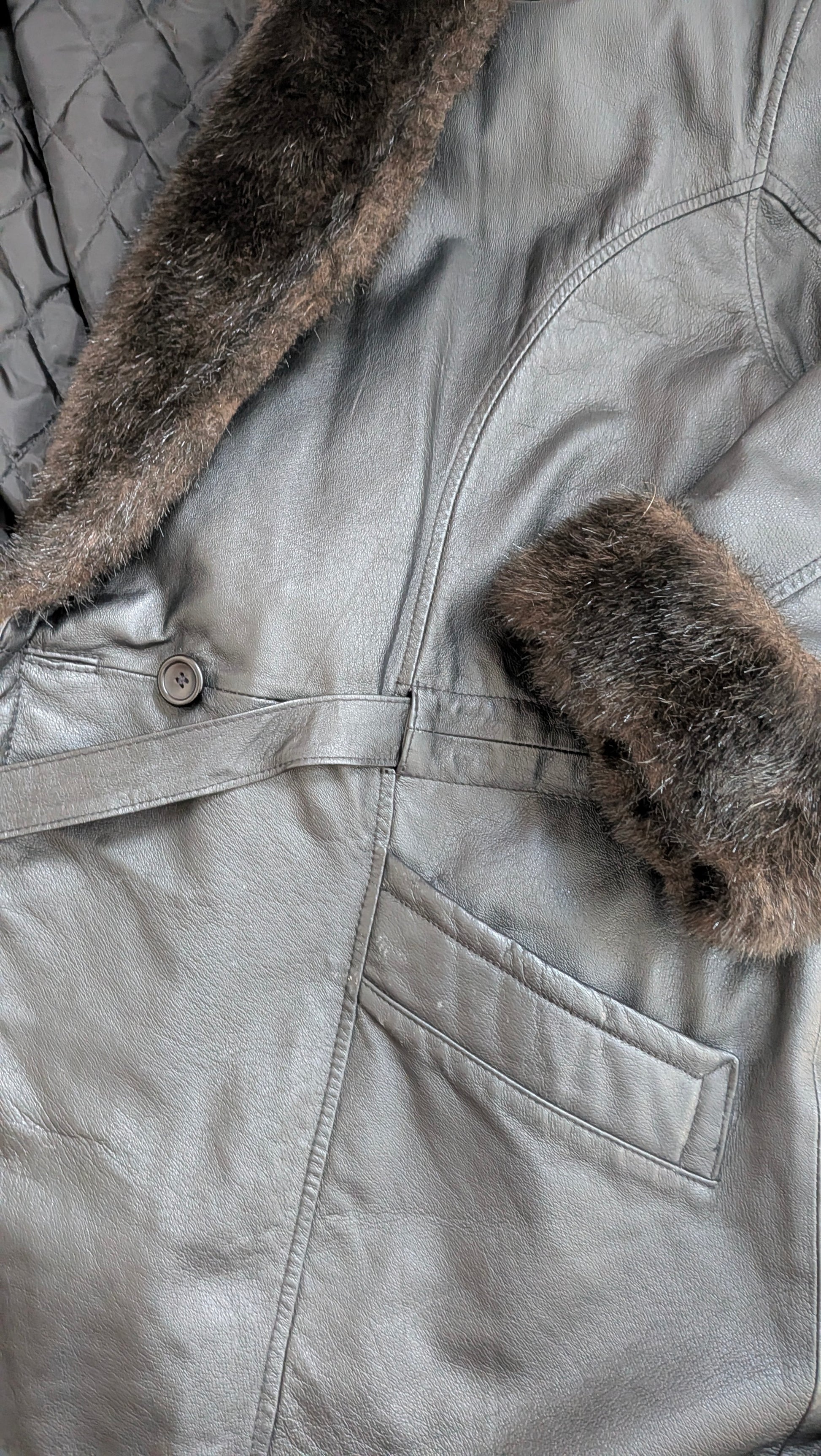 1990s leather coat Coat Rad Bonnie's Vintage