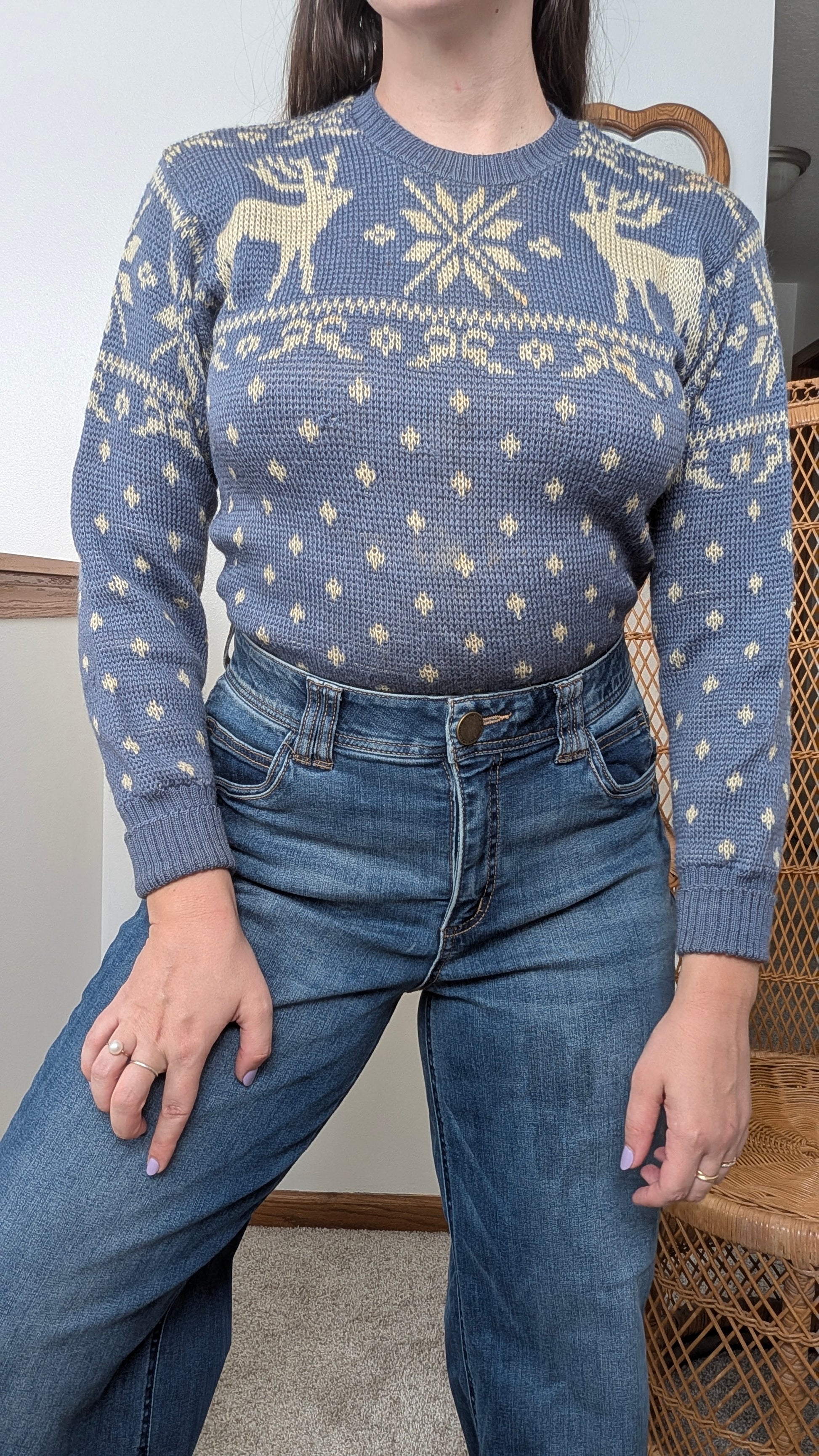 1940s reindeer sweater Sweater Rad Bonnie's Vintage