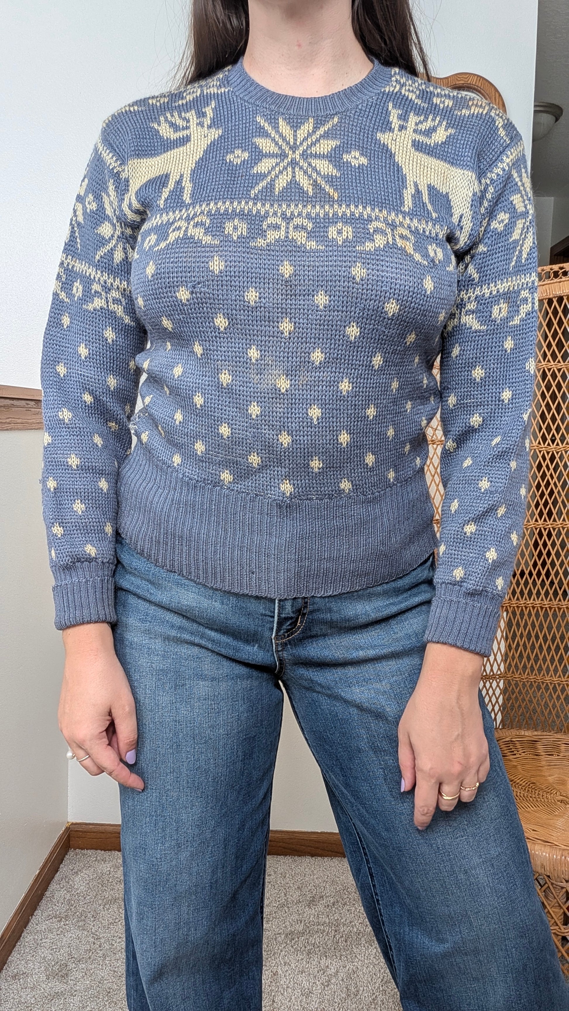 1940s reindeer sweater Sweater Rad Bonnie's Vintage