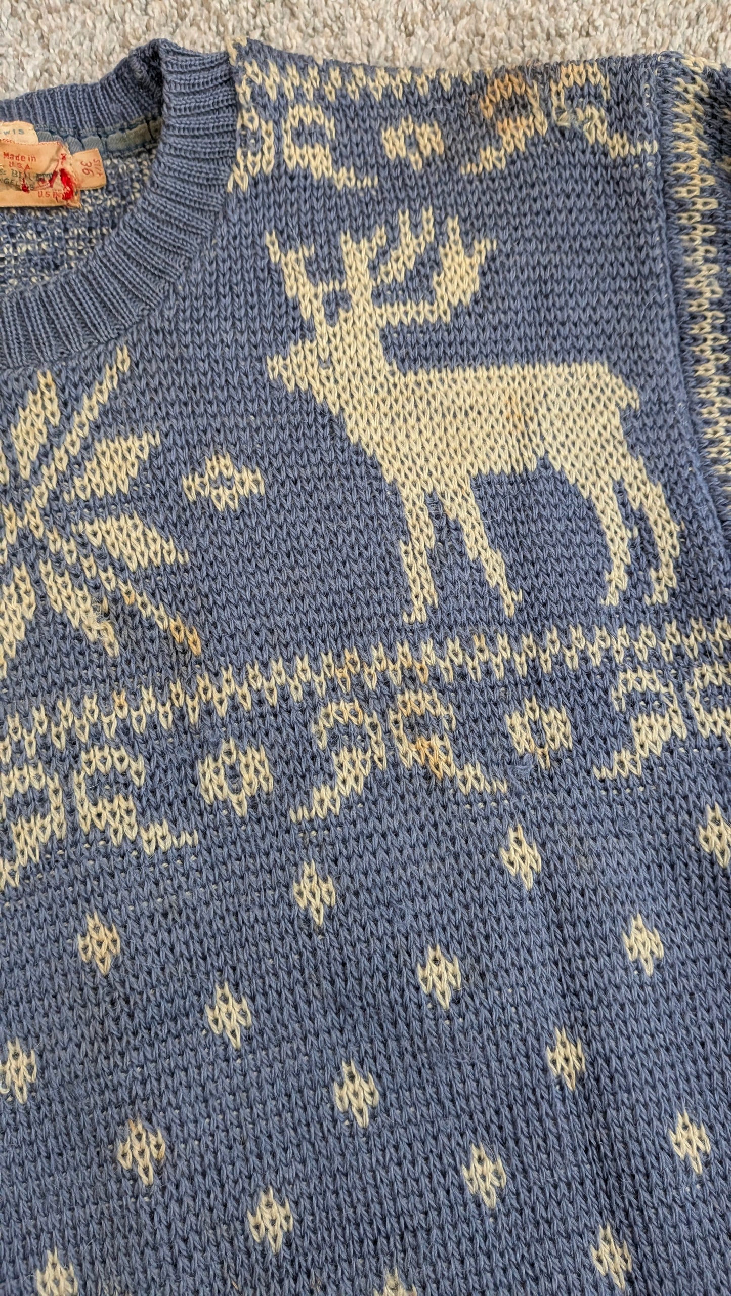 1940s reindeer sweater Sweater Rad Bonnie's Vintage
