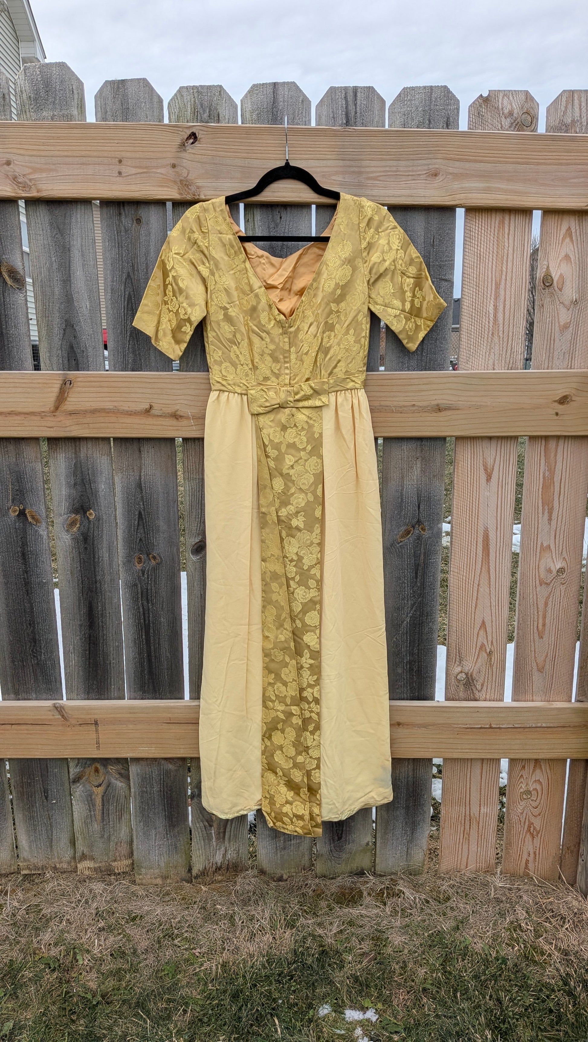 1950s silk brocade gown Dress Rad Bonnie's Vintage