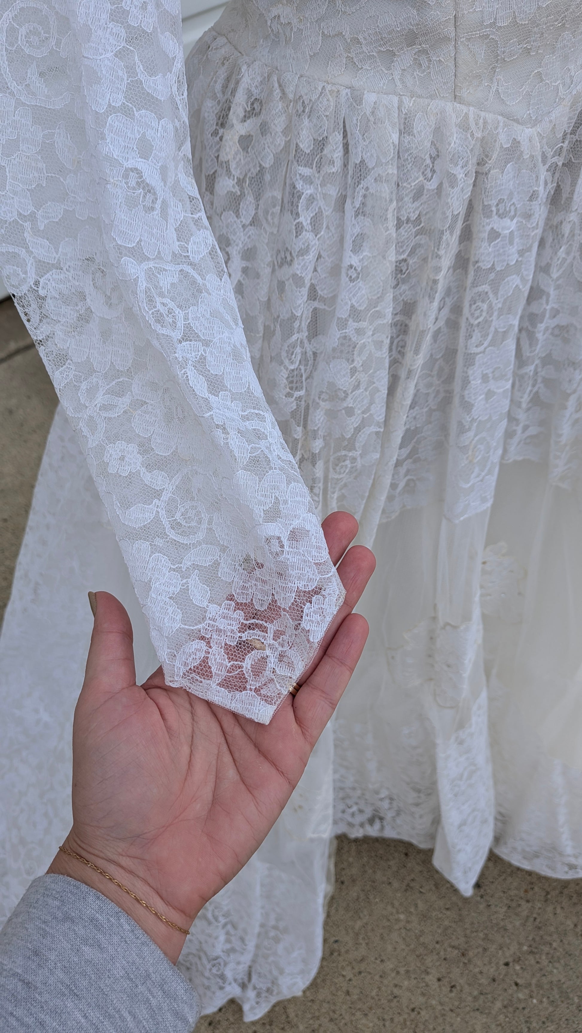 1960s lace wedding gown Dress Rad Bonnie's Vintage