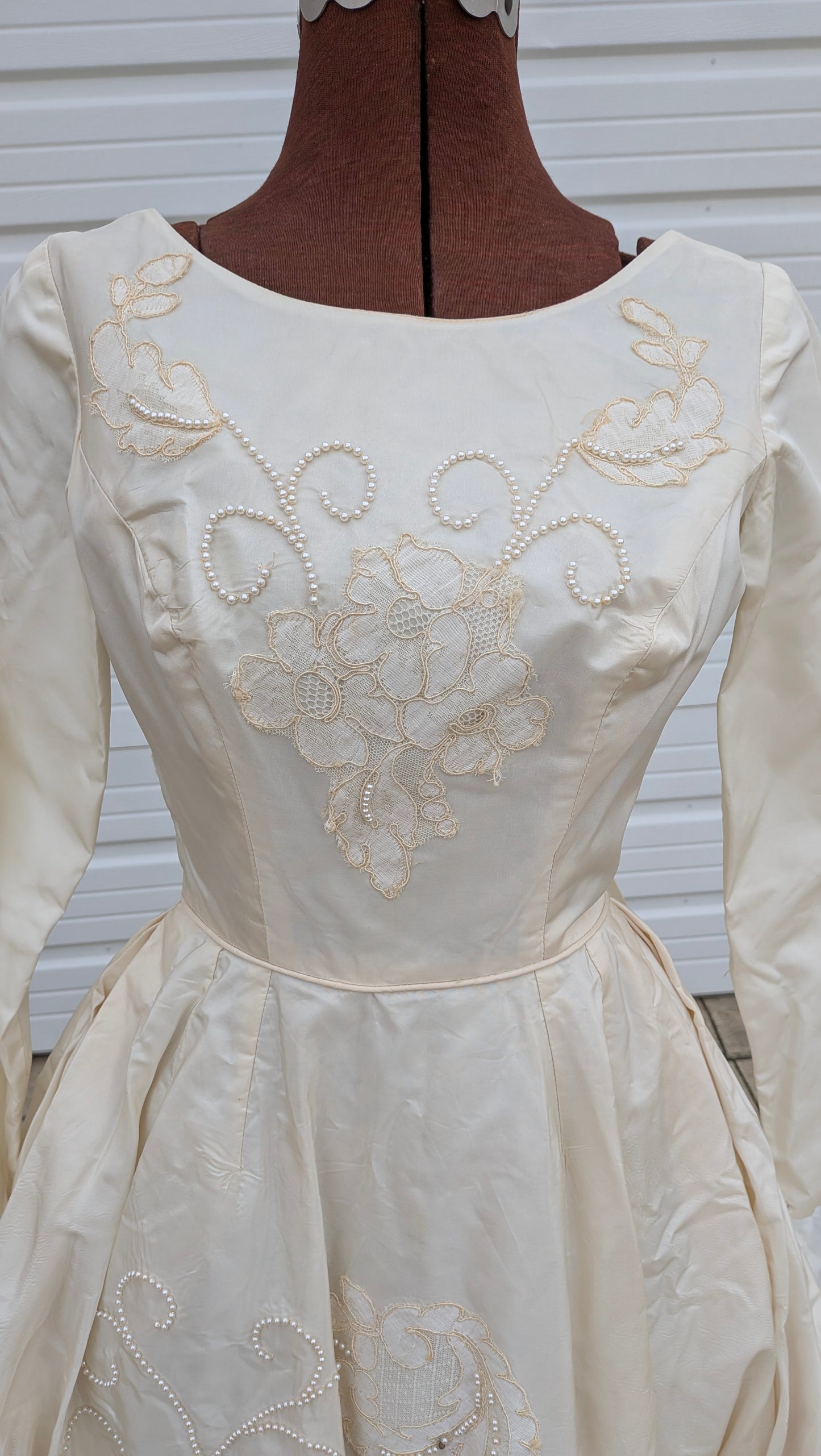 1950s beaded wedding gown Dress Rad Bonnie's Vintage