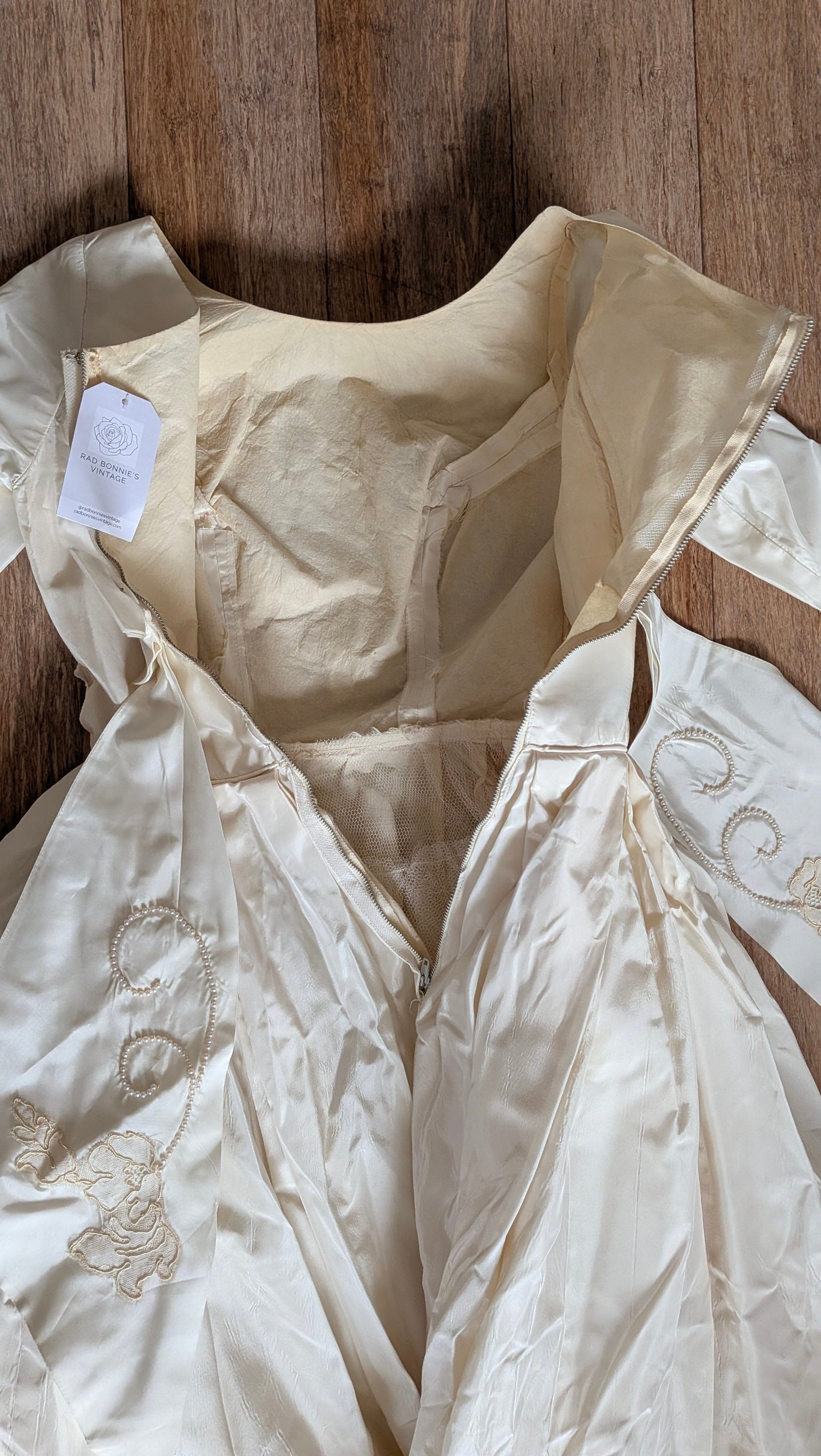 1950s beaded wedding gown Dress Rad Bonnie's Vintage