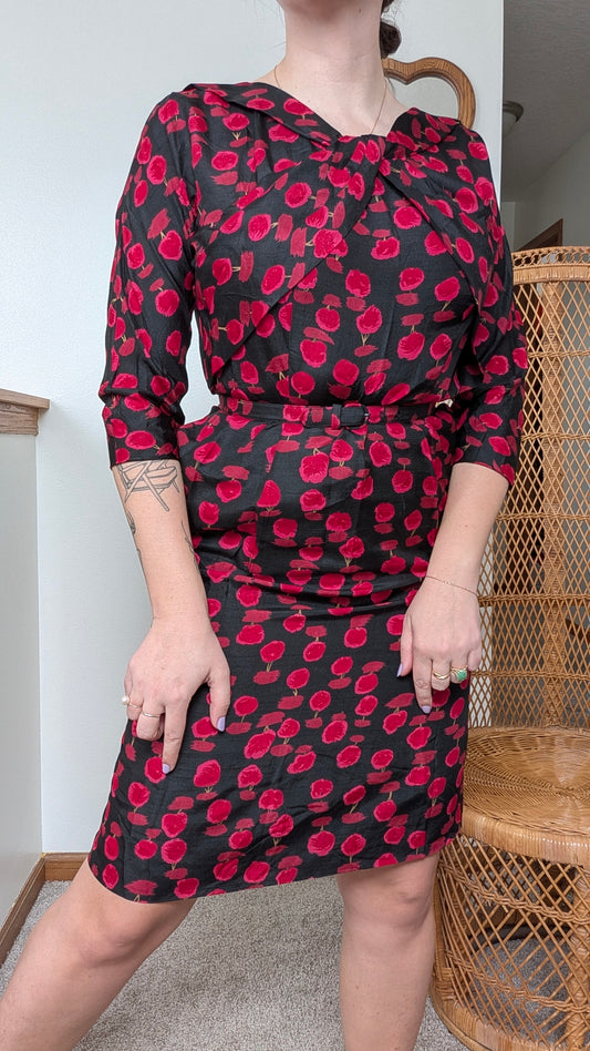 1950s rose dress Dress Rad Bonnie's Vintage