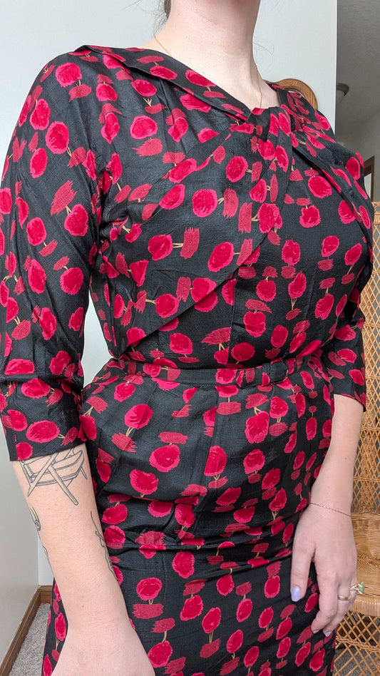 1950s rose dress Dress Rad Bonnie's Vintage