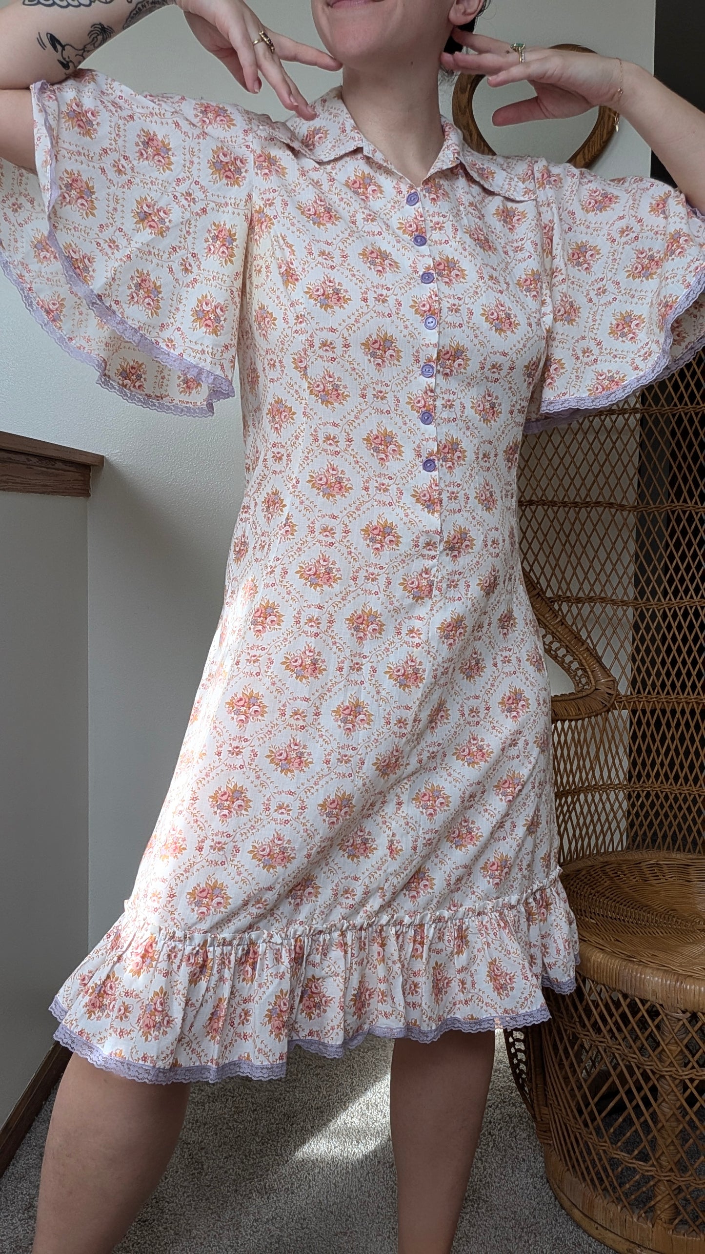 1970s floral dress Dress Rad Bonnie's Vintage