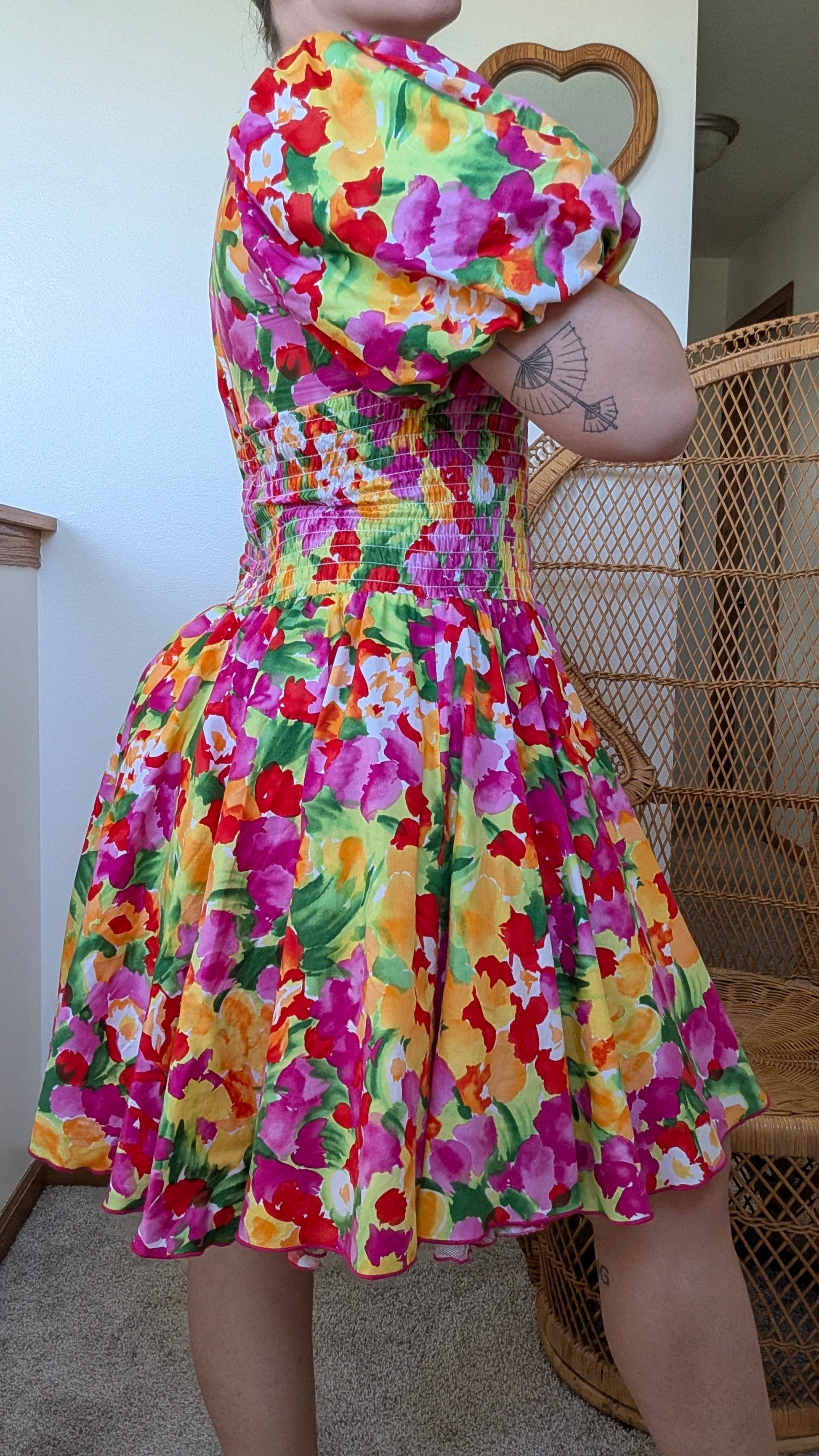 1990s floral puff dress Dress Rad Bonnie's Vintage