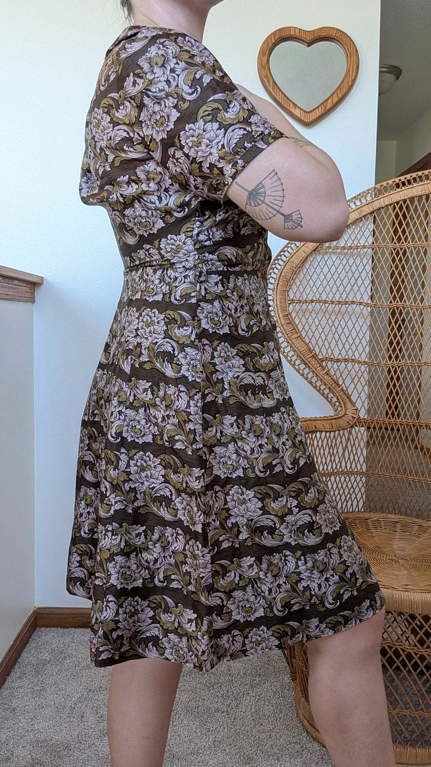 1950s silk floral dress Dress Rad Bonnie's Vintage