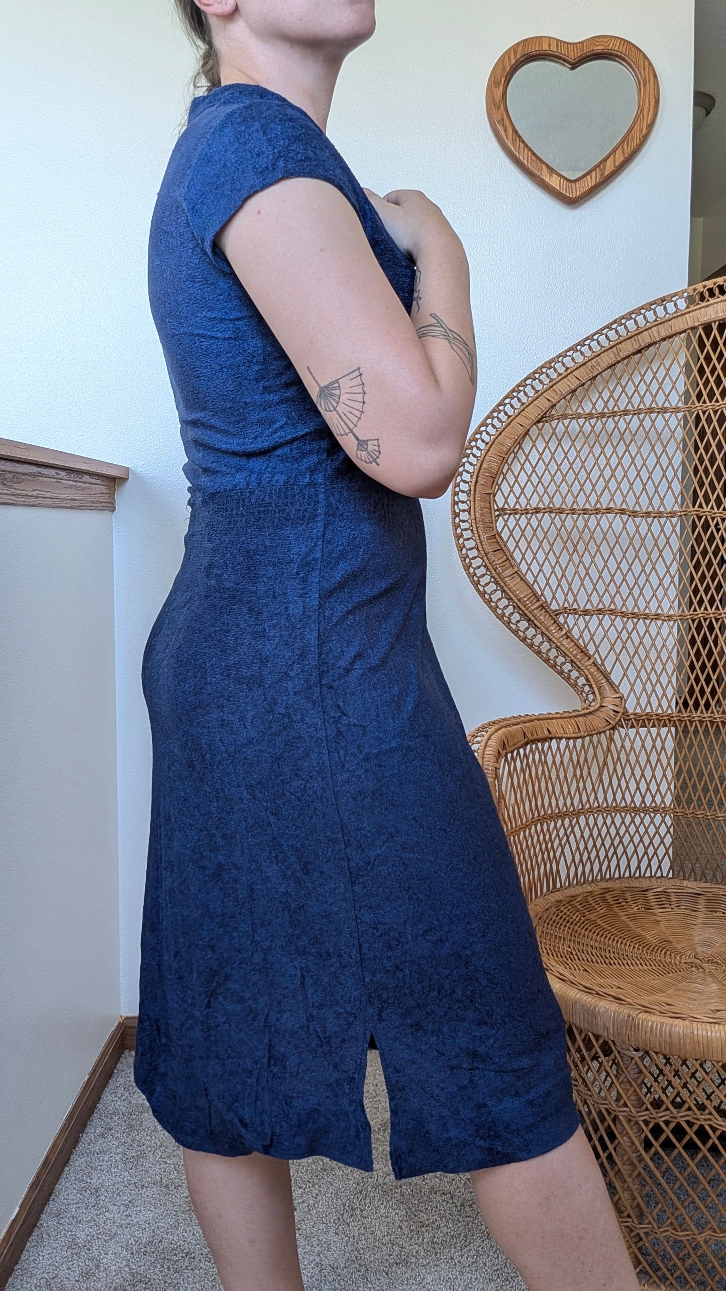 1970s navy dress Dress Rad Bonnie's Vintage