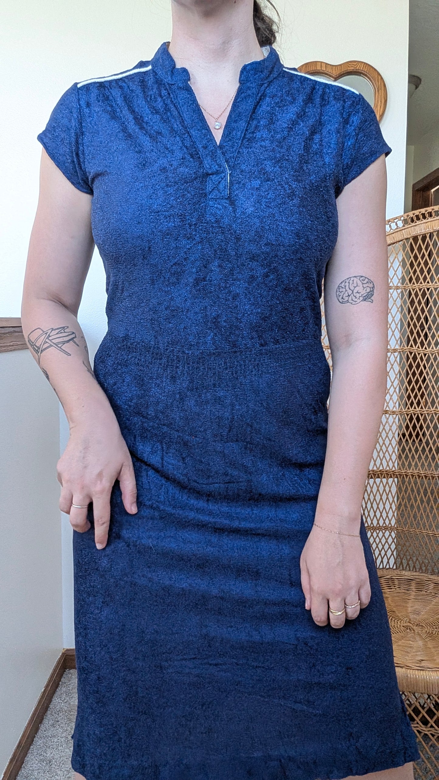 1970s navy dress Dress Rad Bonnie's Vintage