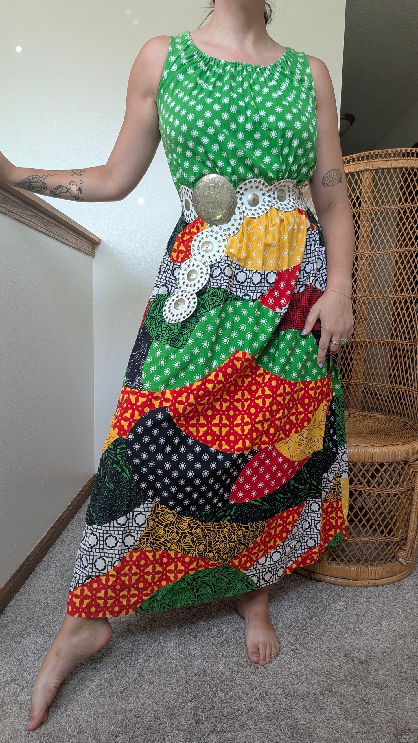 1970s colorful maxi