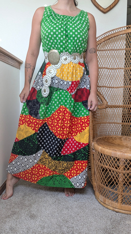 1970s colorful maxi