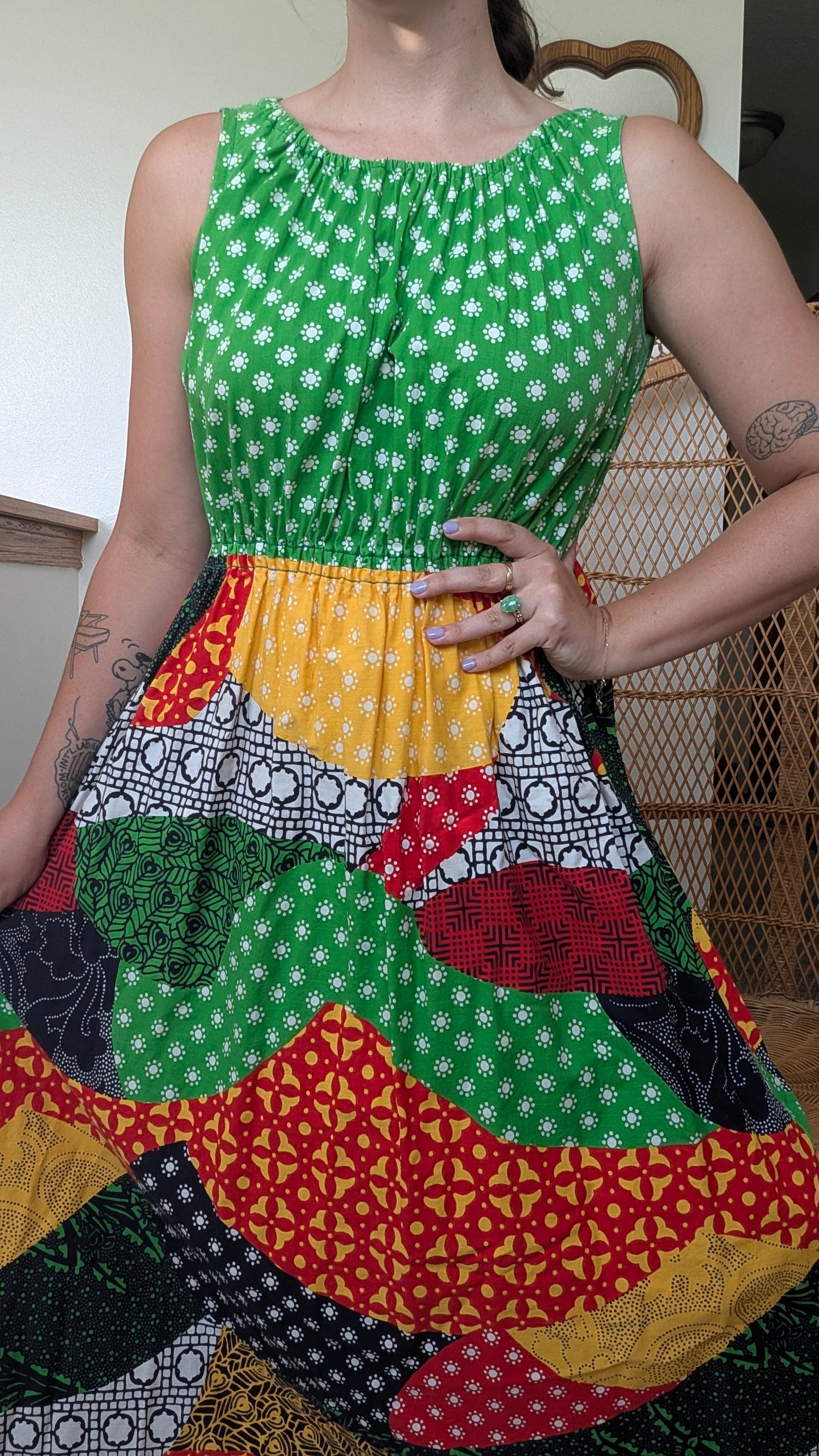 1970s colorful maxi