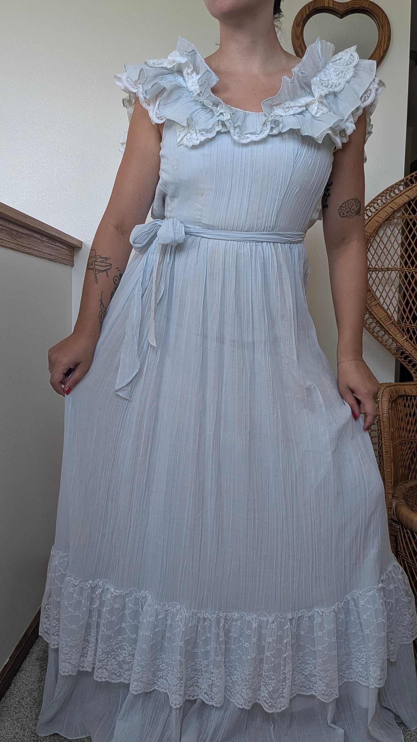 1970s ruffle dress