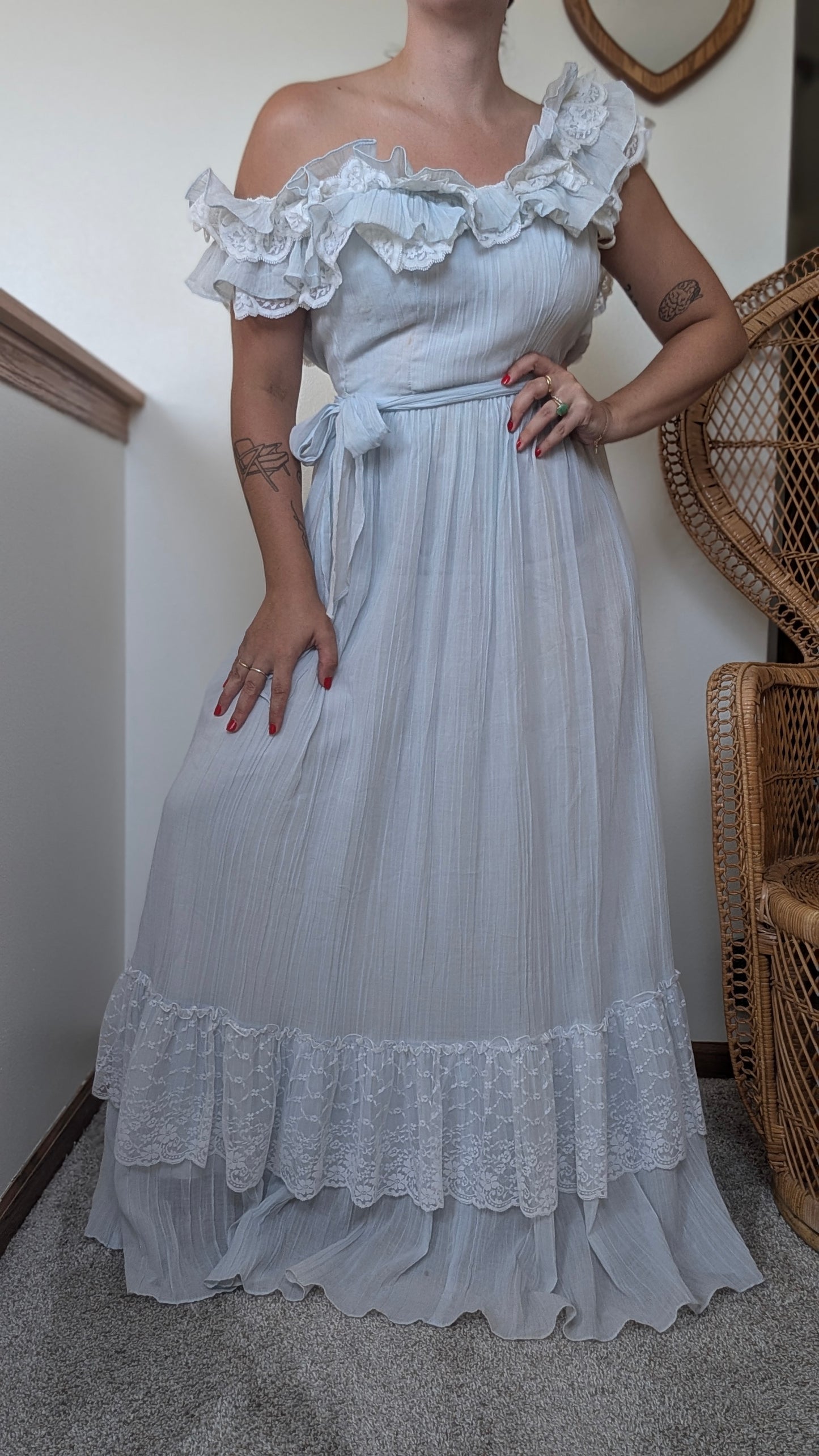 1970s ruffle dress
