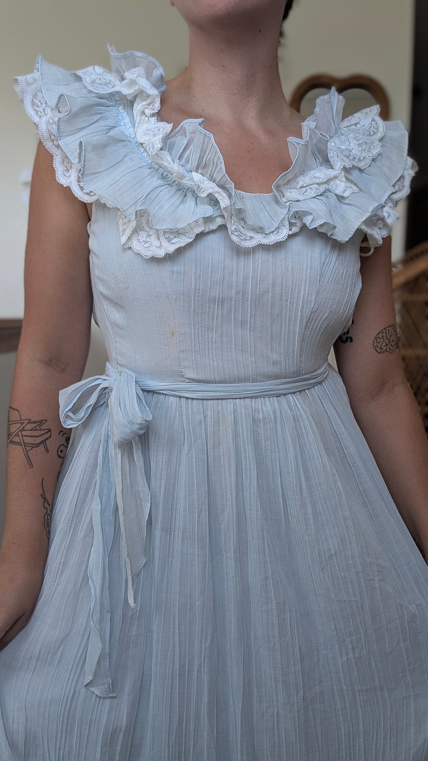 1970s ruffle dress