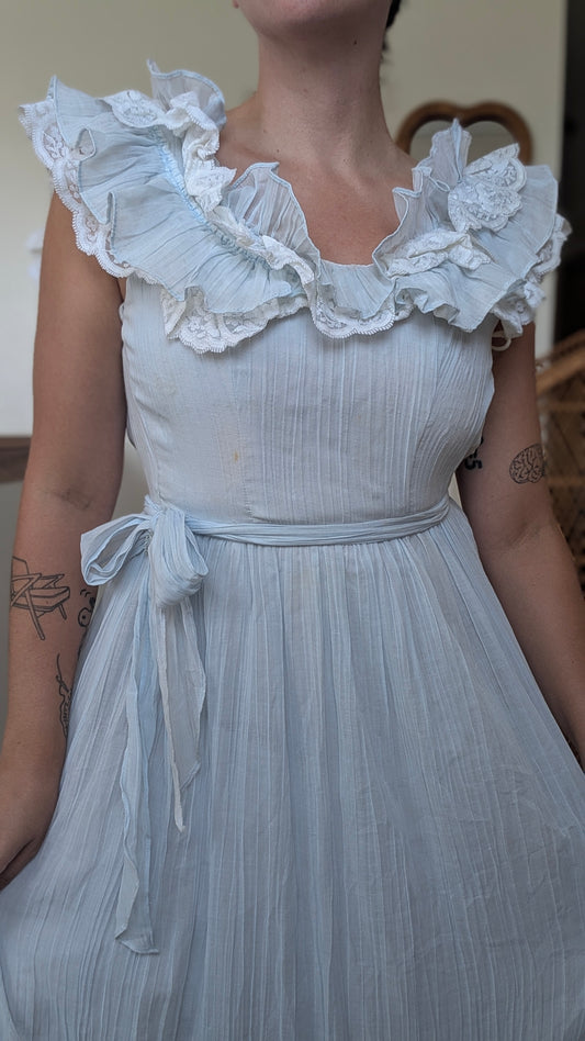1970s ruffle dress