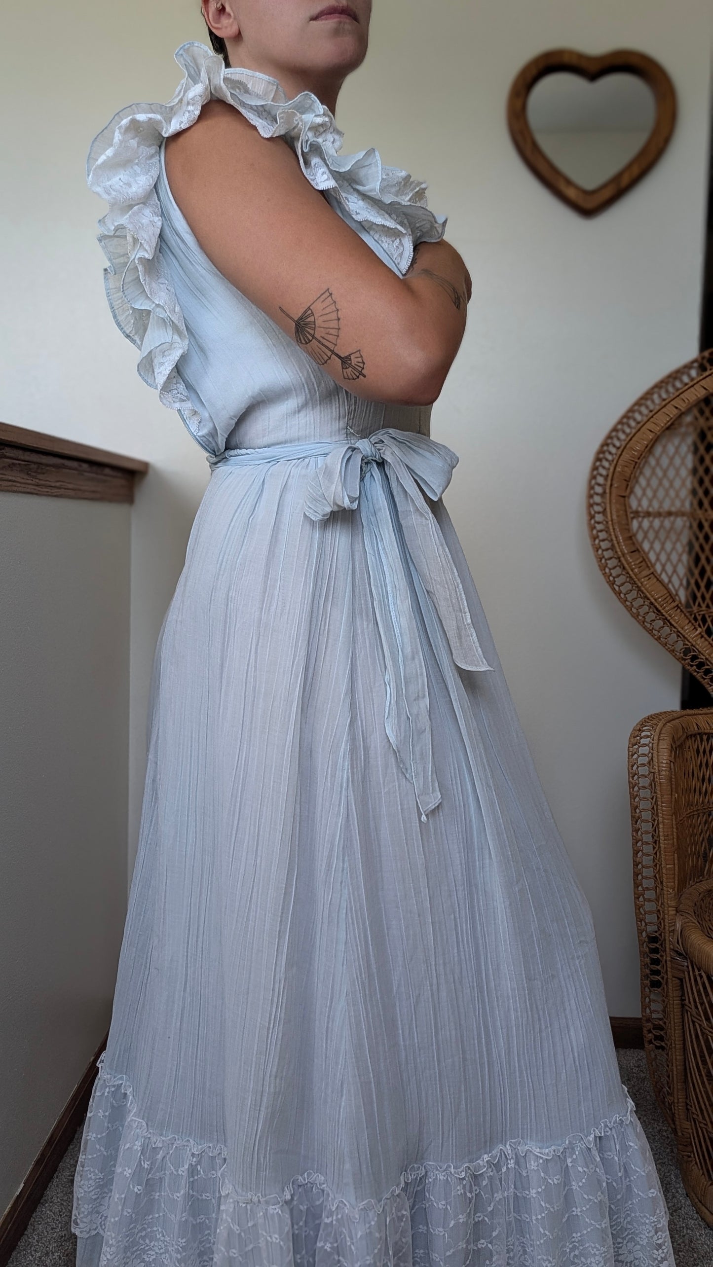 1970s ruffle dress