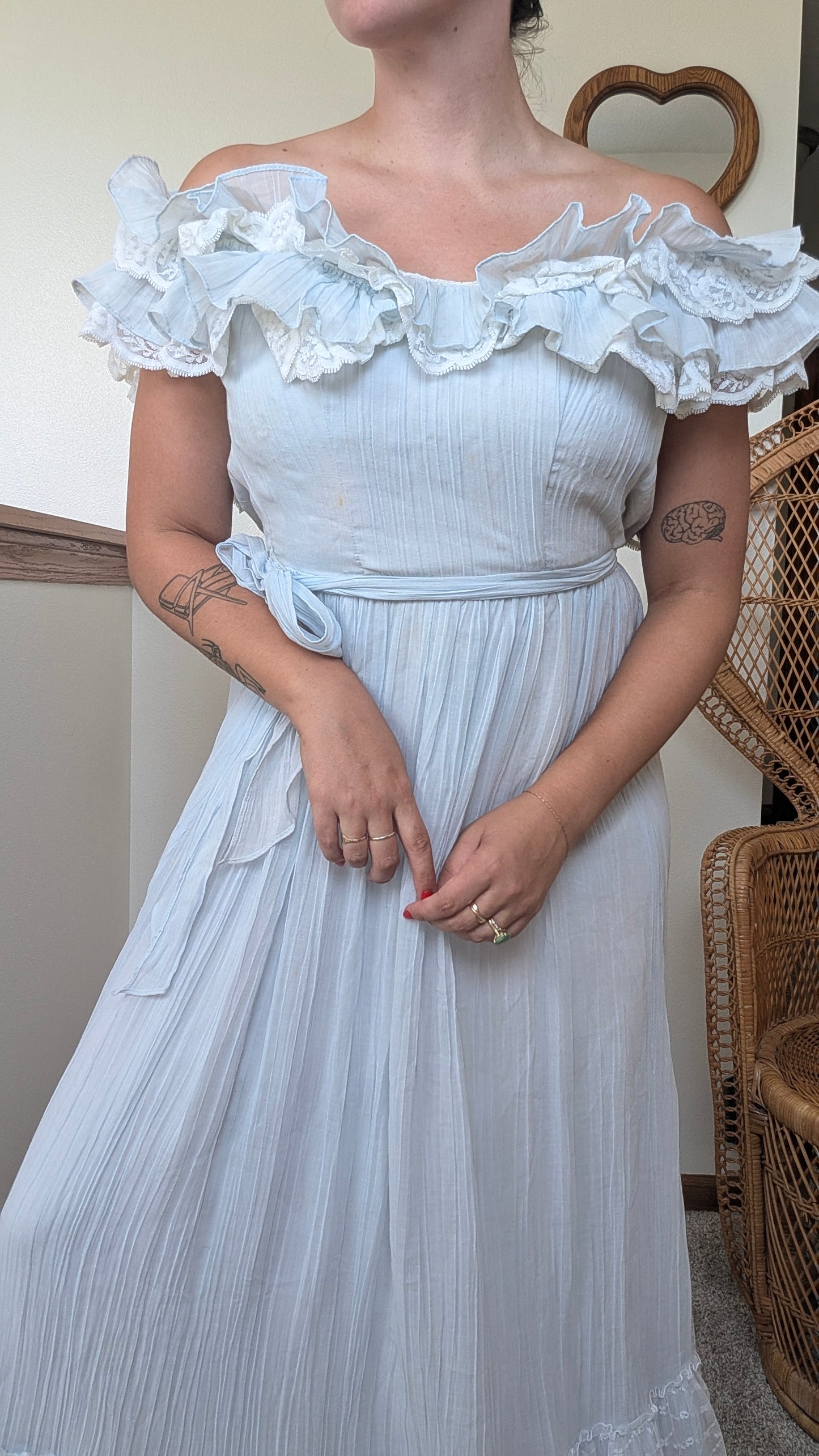 1970s ruffle dress
