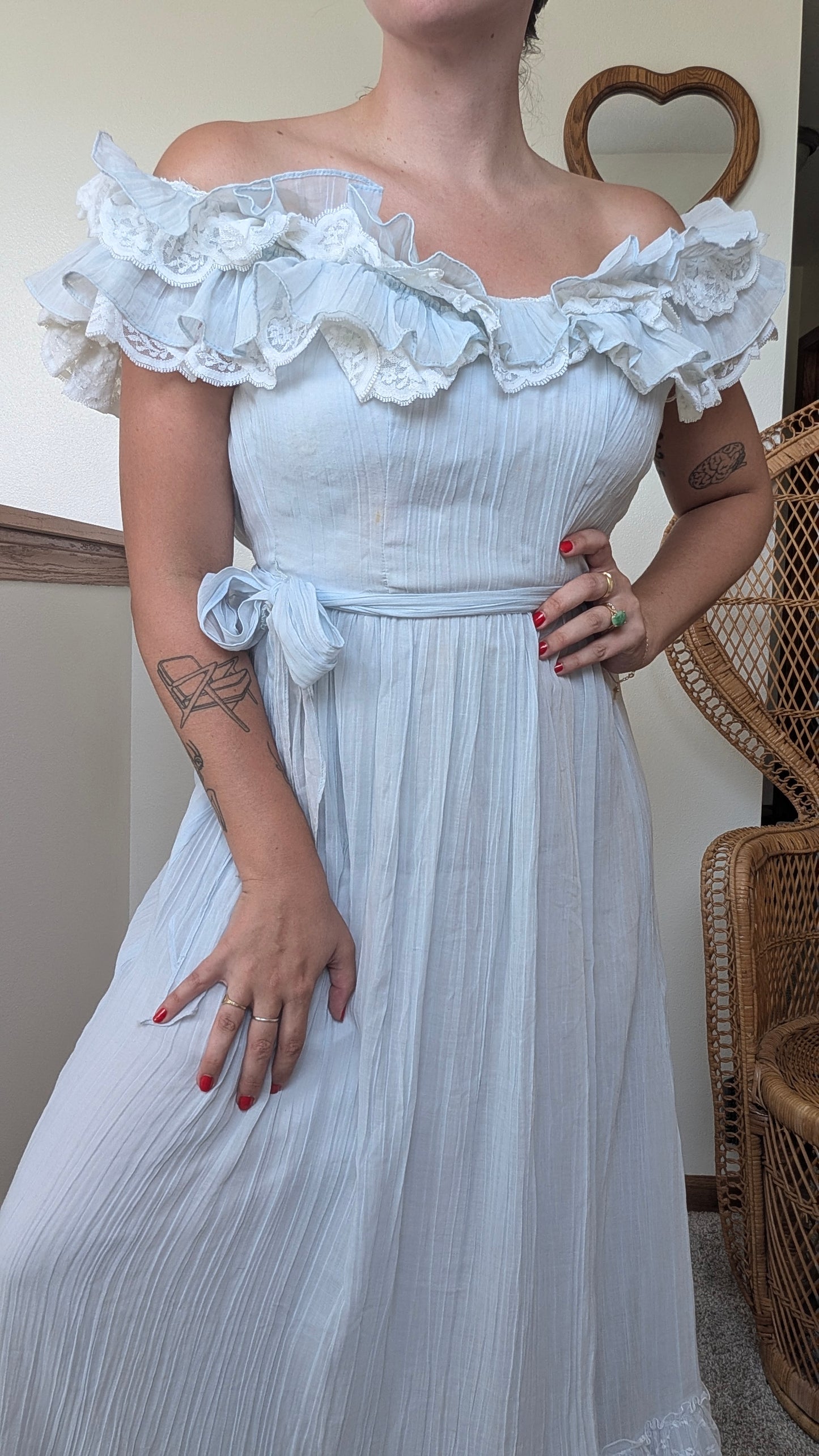 1970s ruffle dress