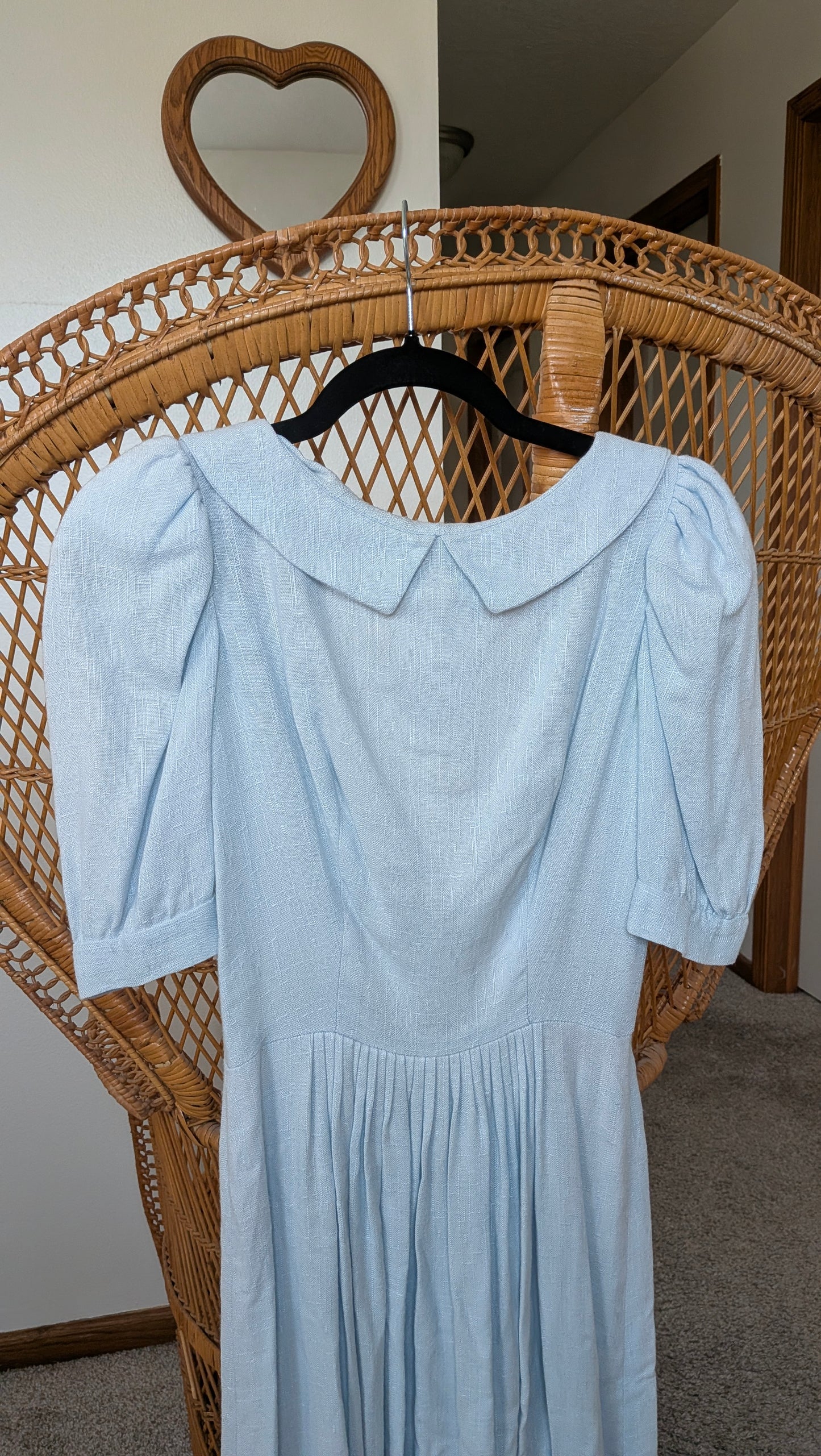 1980s sky blue dress