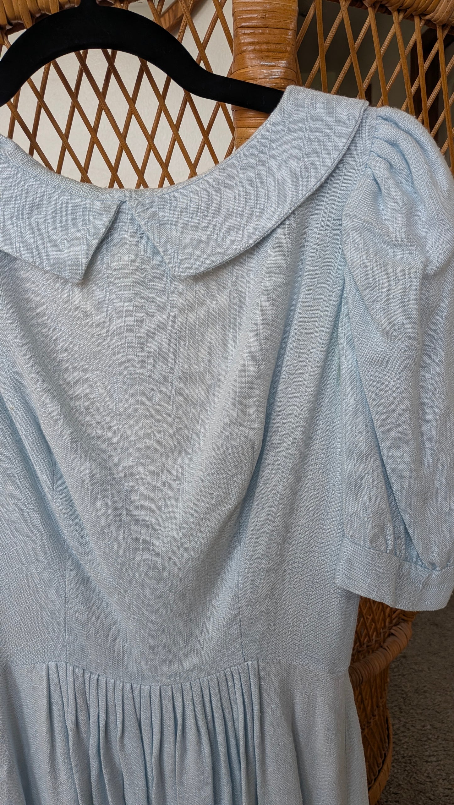 1980s sky blue dress