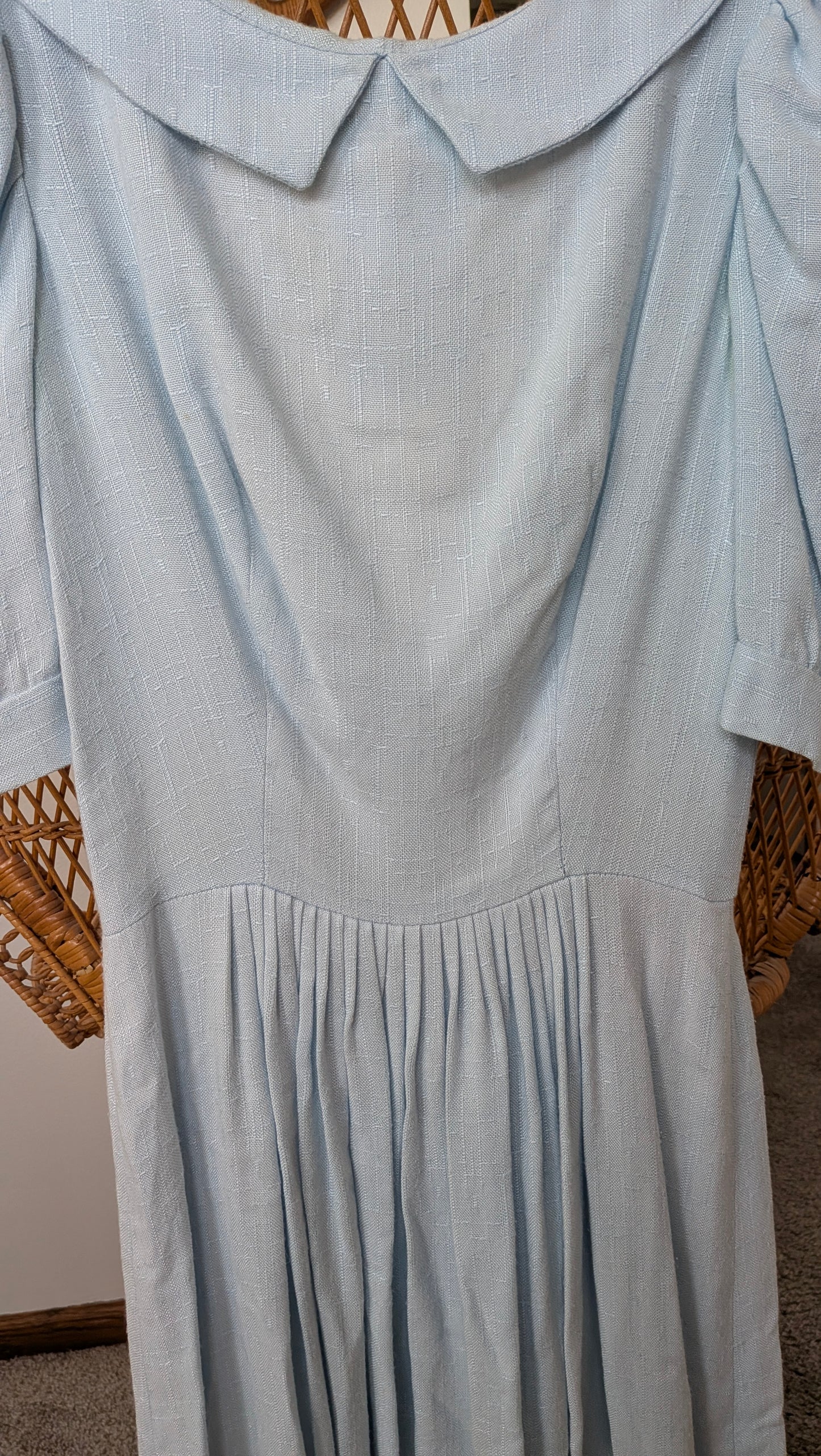 1980s sky blue dress