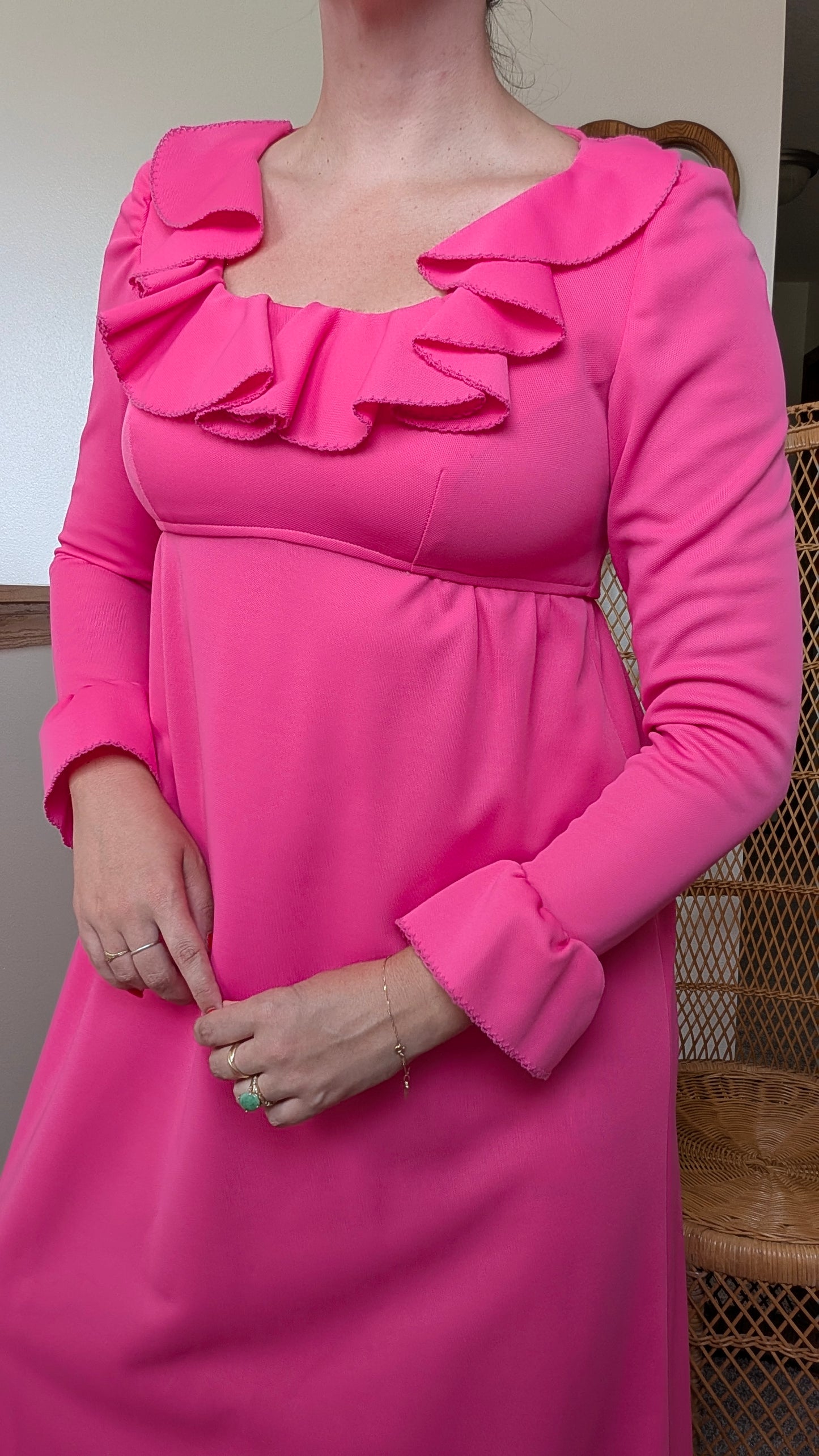1960s ruffle dress