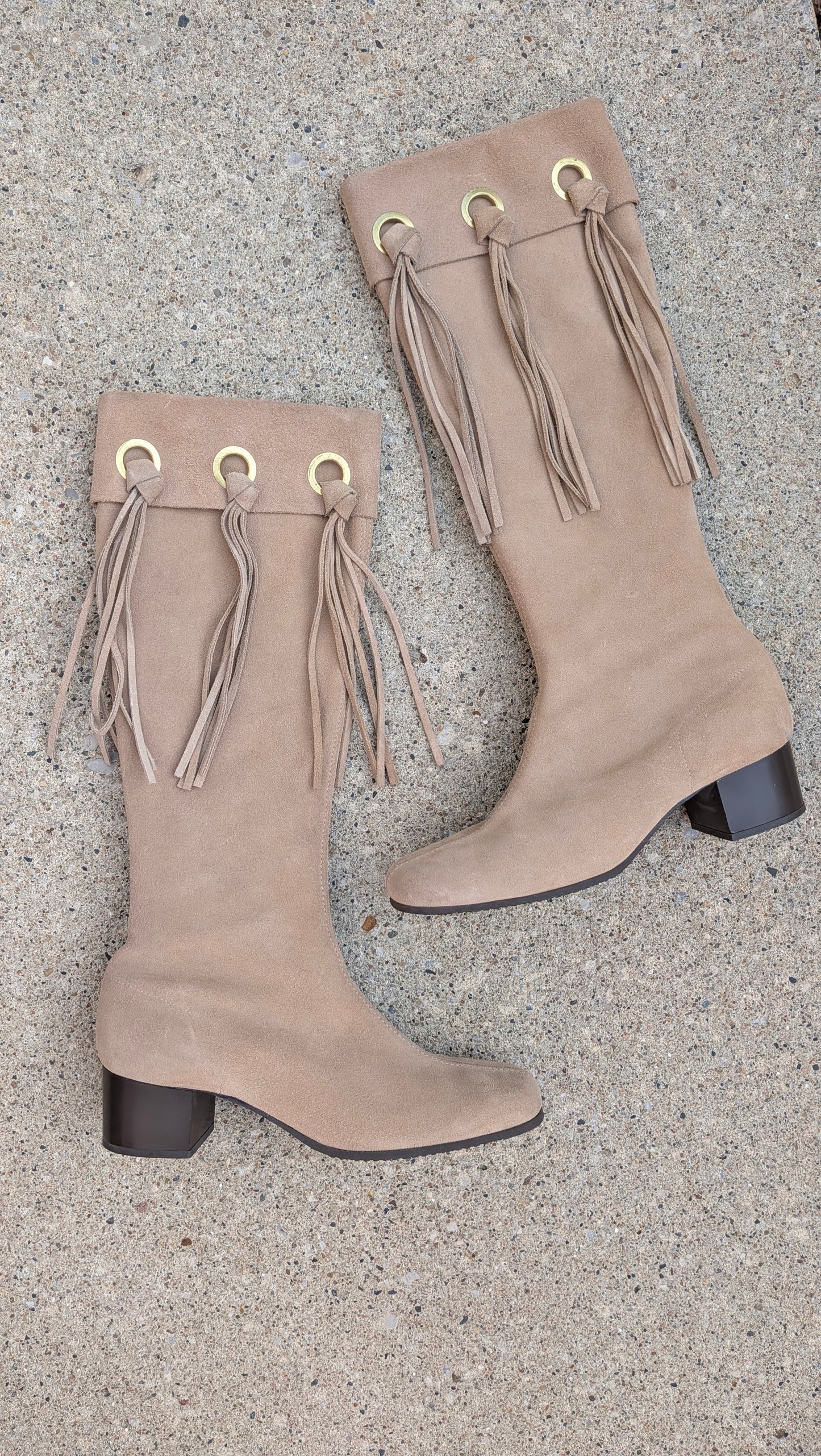 1960s fringe suede gogo boots