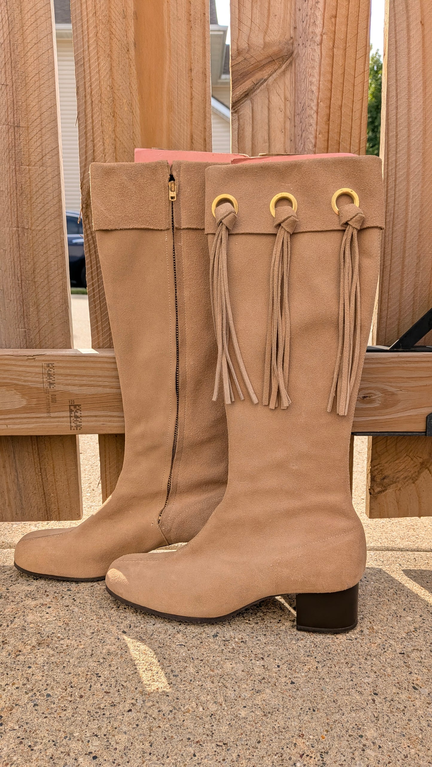 1960s fringe suede gogo boots