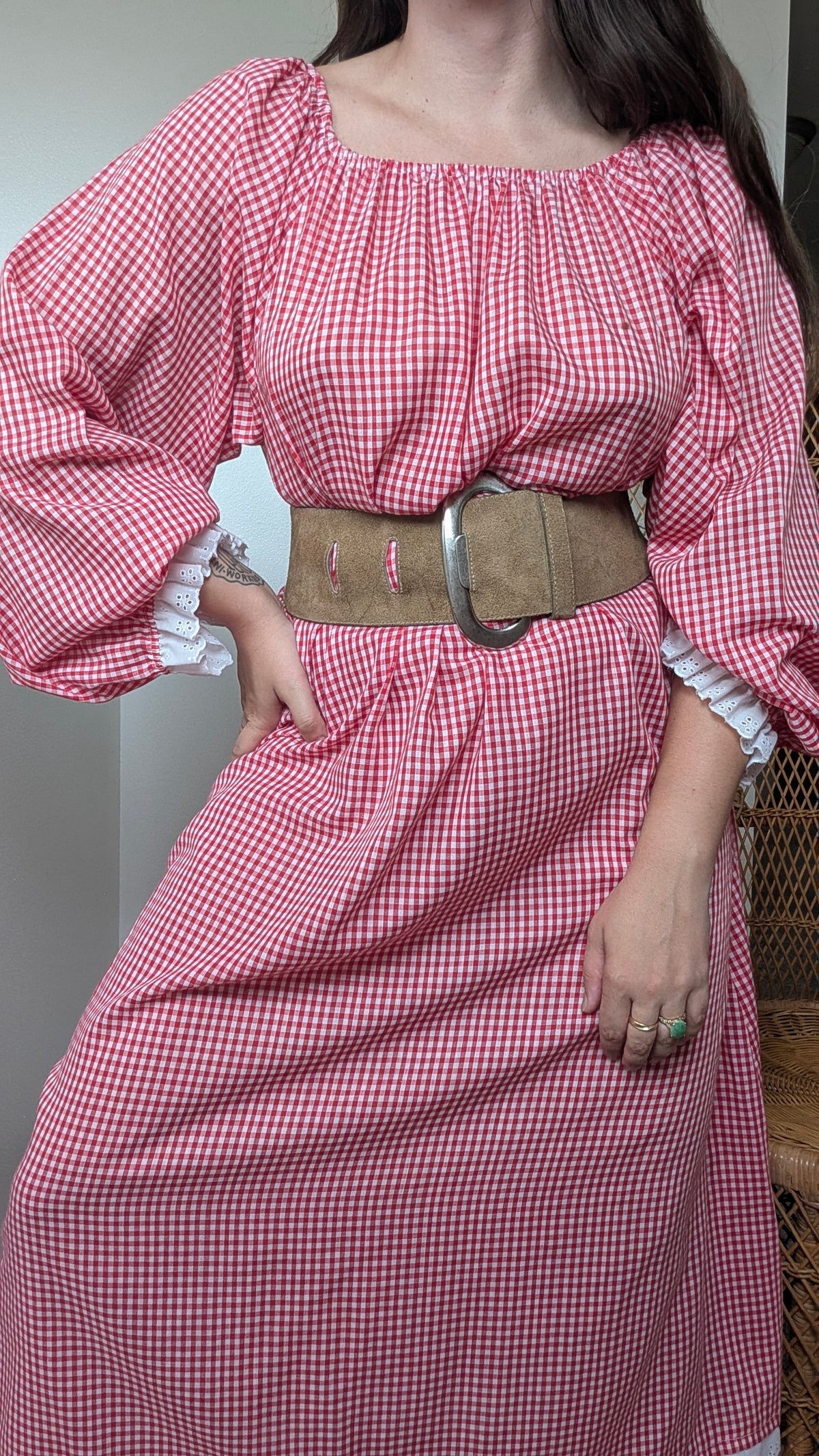 1970s gingham dress