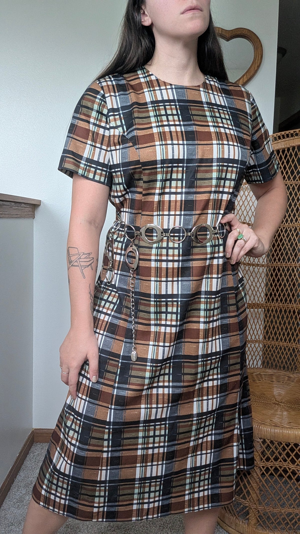 1970s plaid dress