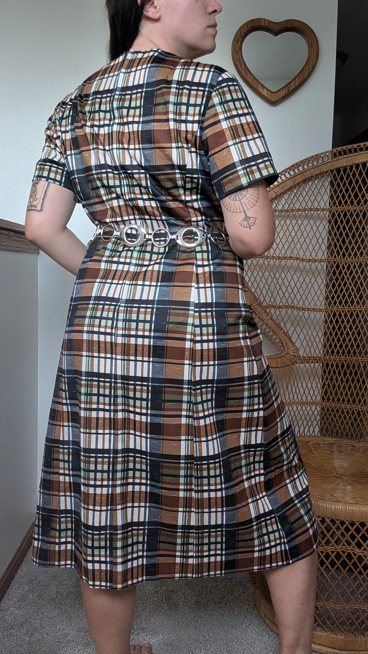 1970s plaid dress
