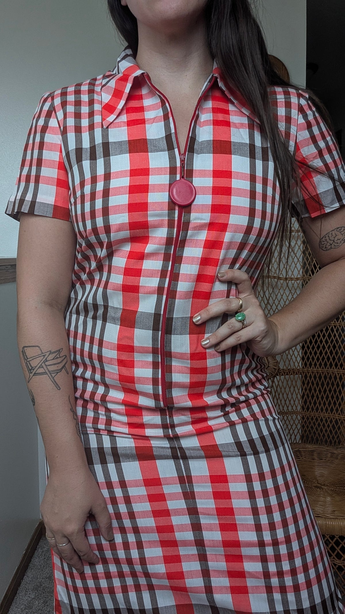 1970s plaid dress