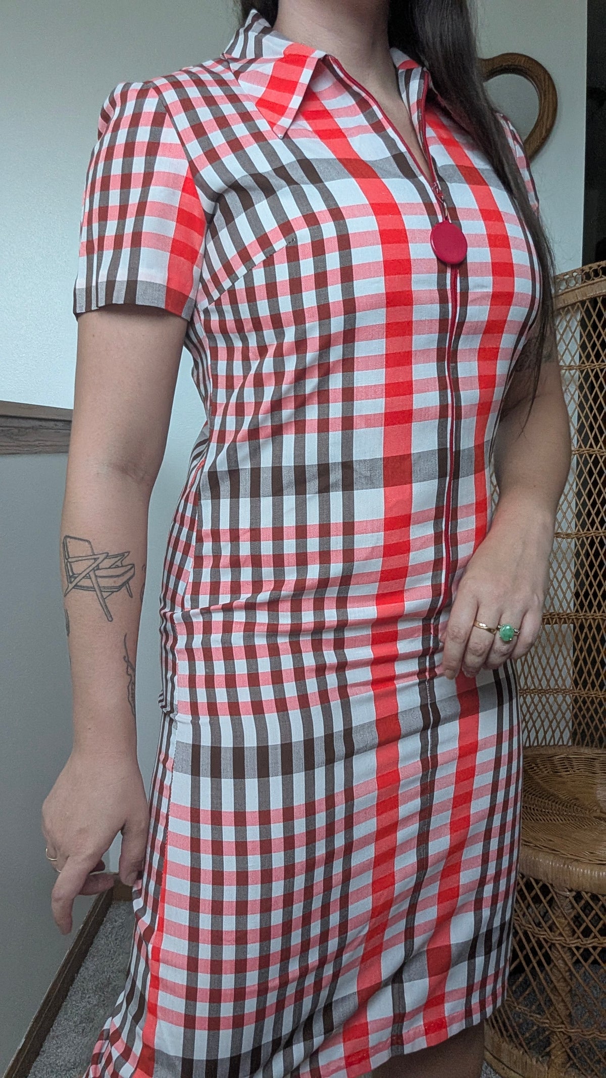 1970s plaid dress